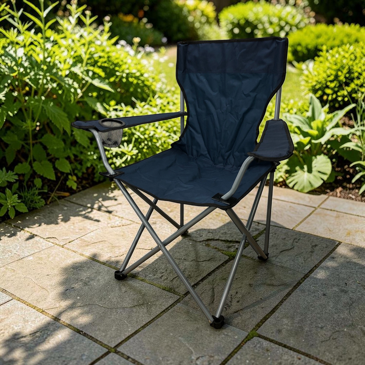 Silla de Camping 52*52*88CM Azul Marino (30-225-133) en ambiente