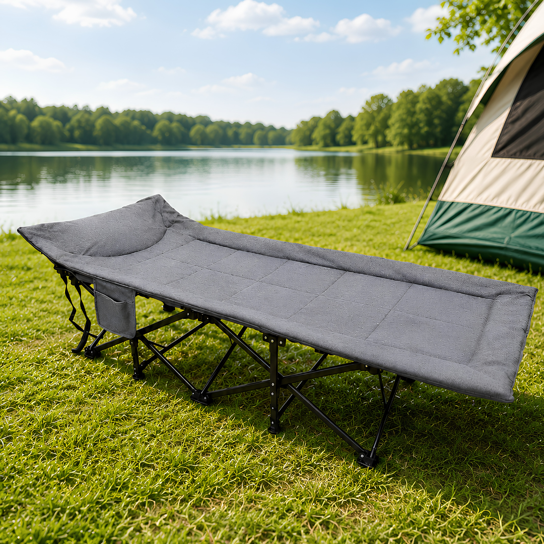CAMA PLEGABLE GRIS