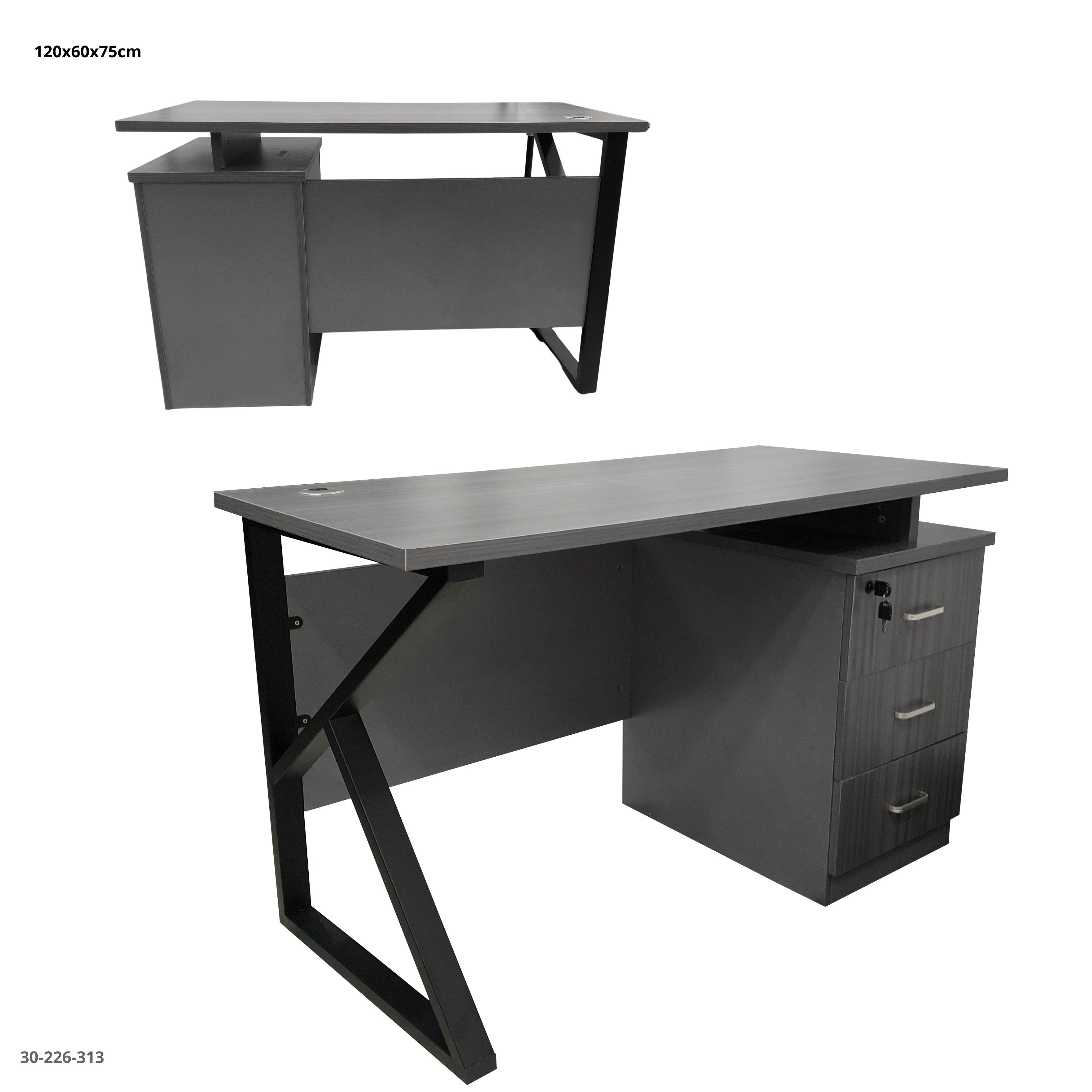 ESCRITORIO DE OFICINA 120*60*75 C/GABINETE - CHOCOLATE
