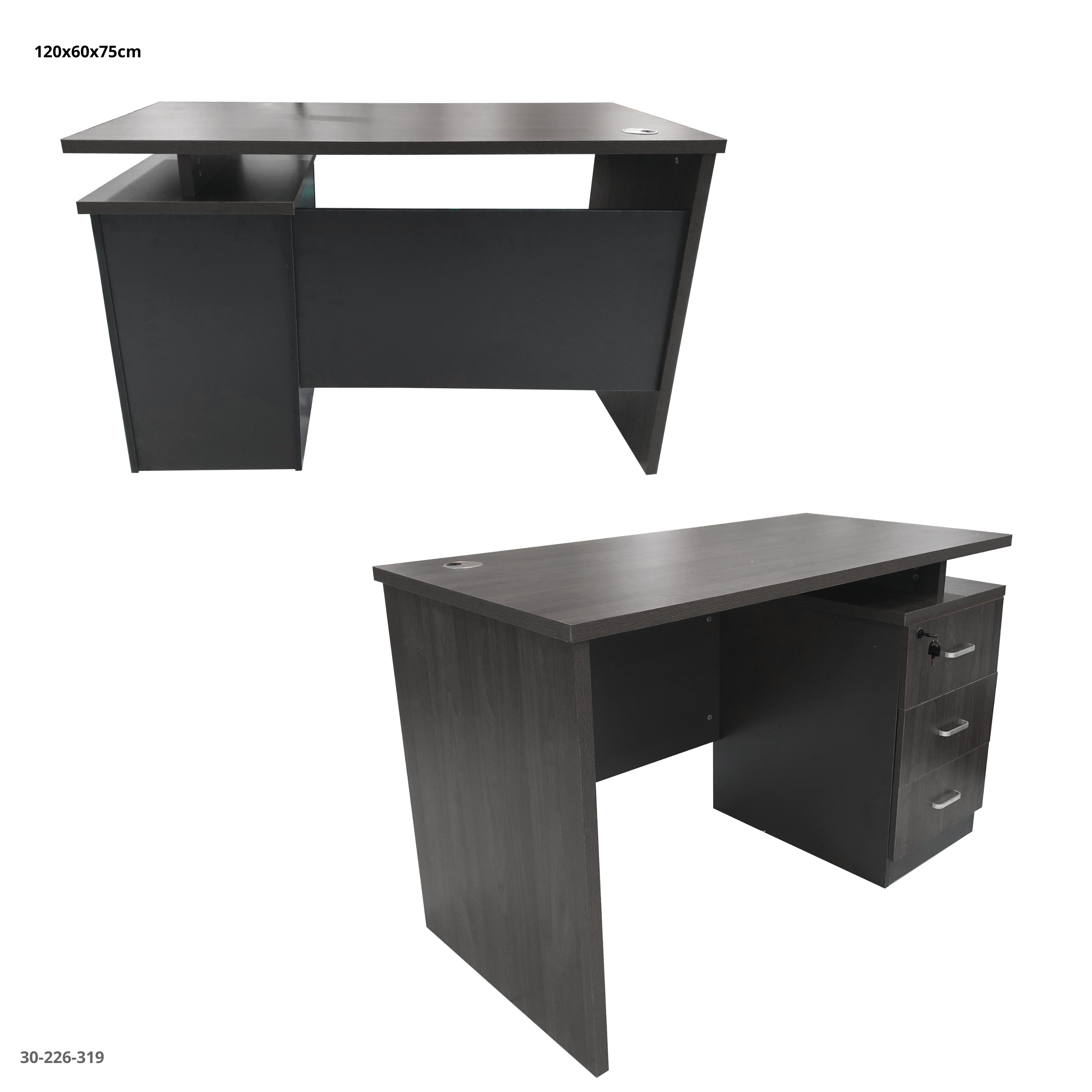 ESCRITORIO DE OFICINA 120*60*75CM C/GABINETE - CHOCOLATE