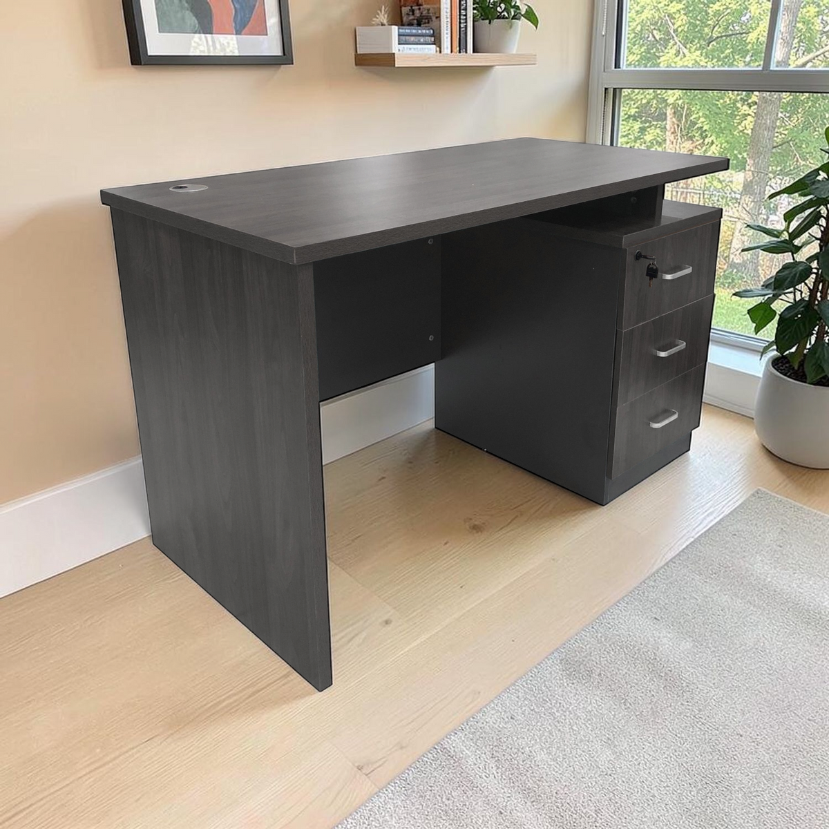 Escritorio de Oficina con Gabinete 3 Gavetas 120x60x75 cm en ambiente