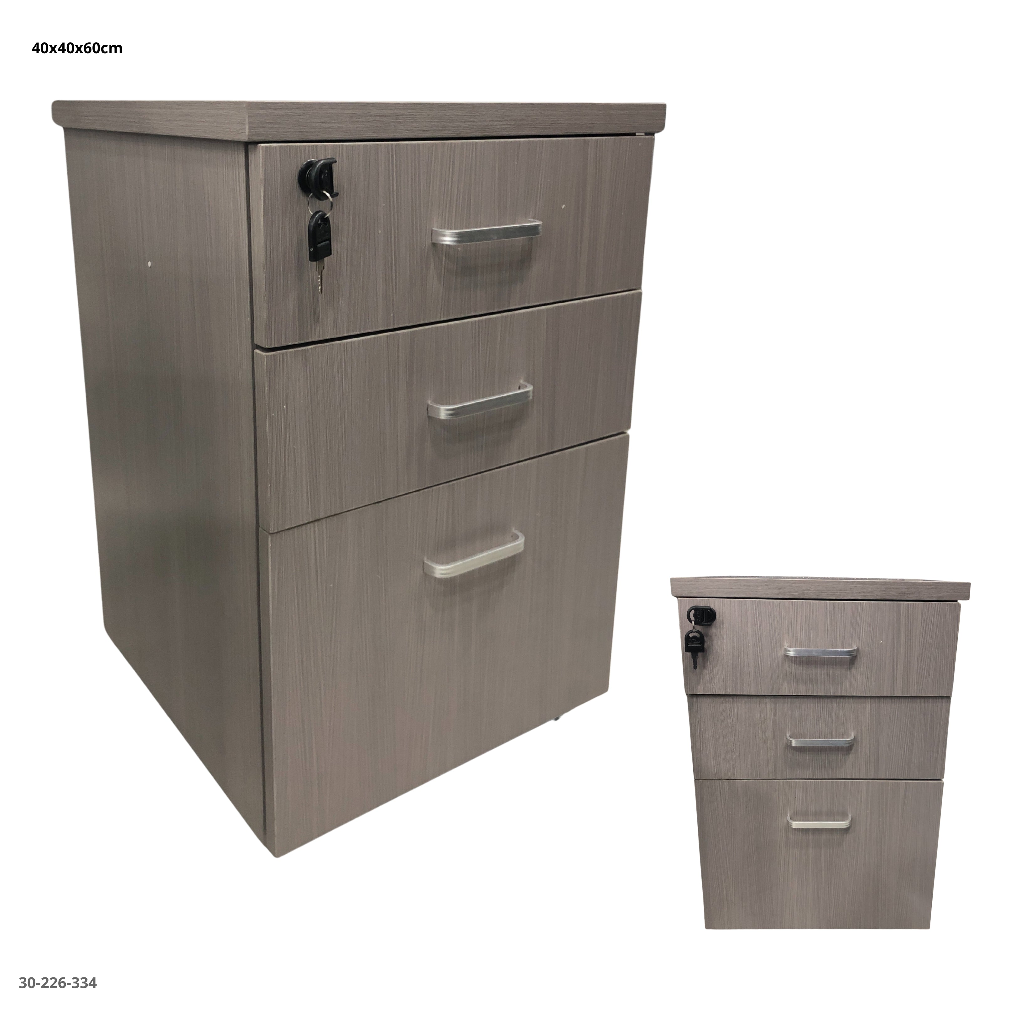 Gabinete de Oficina Gris con Ruedas 40x60x40 cm - vista 2 - Ref. 30-226-334
