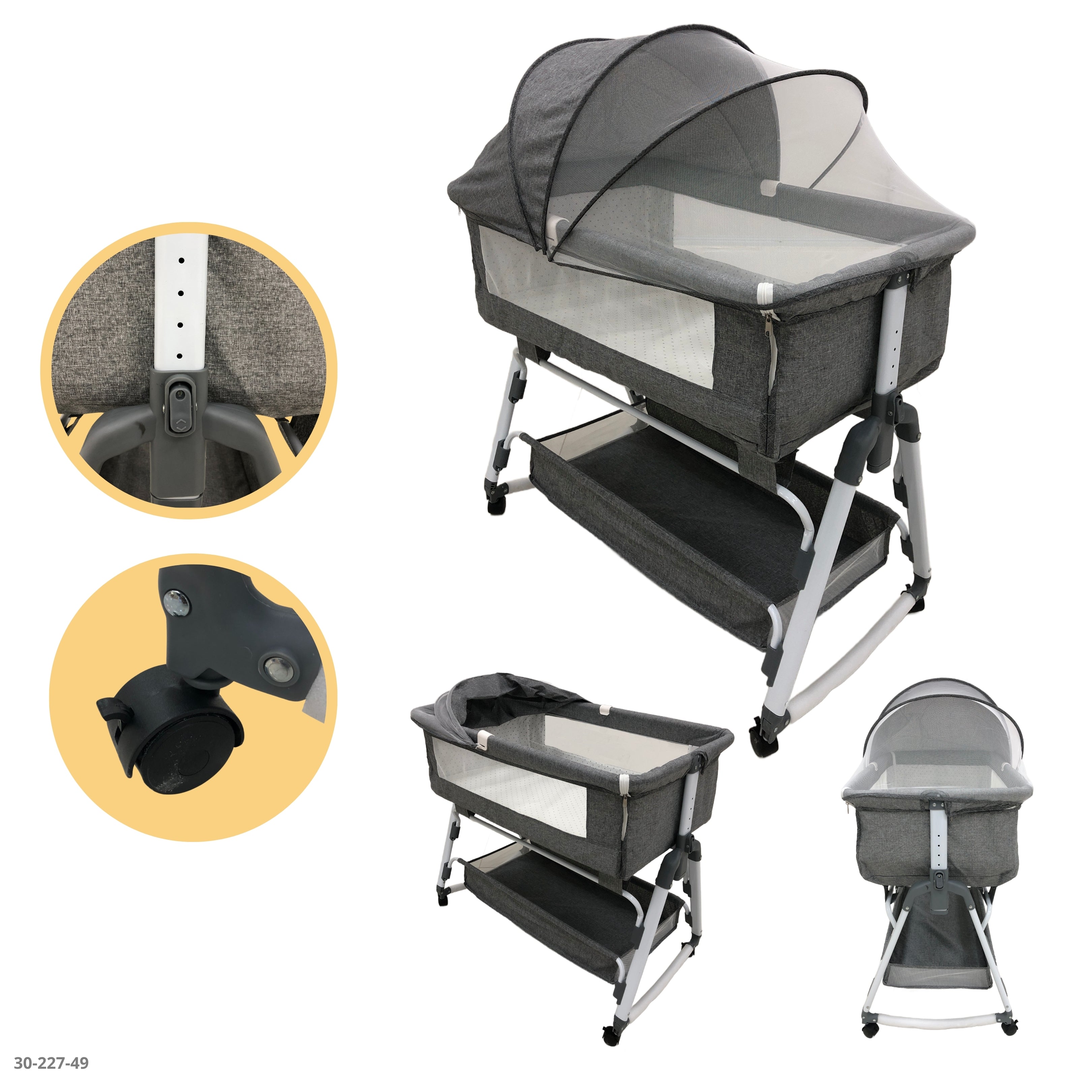 CUNA MOISES GRIS DE BEBE