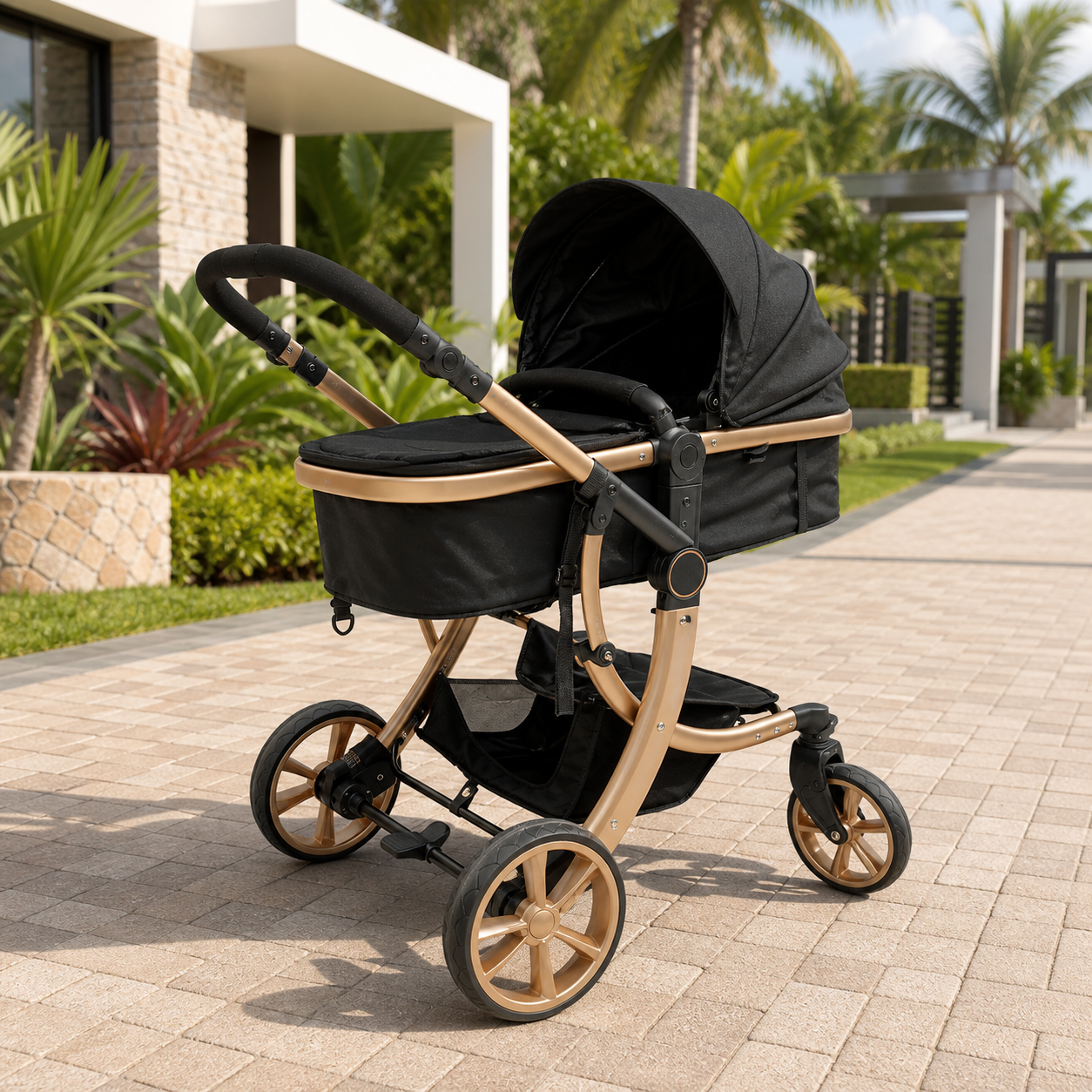Coche Negro de Lujo para Bebe