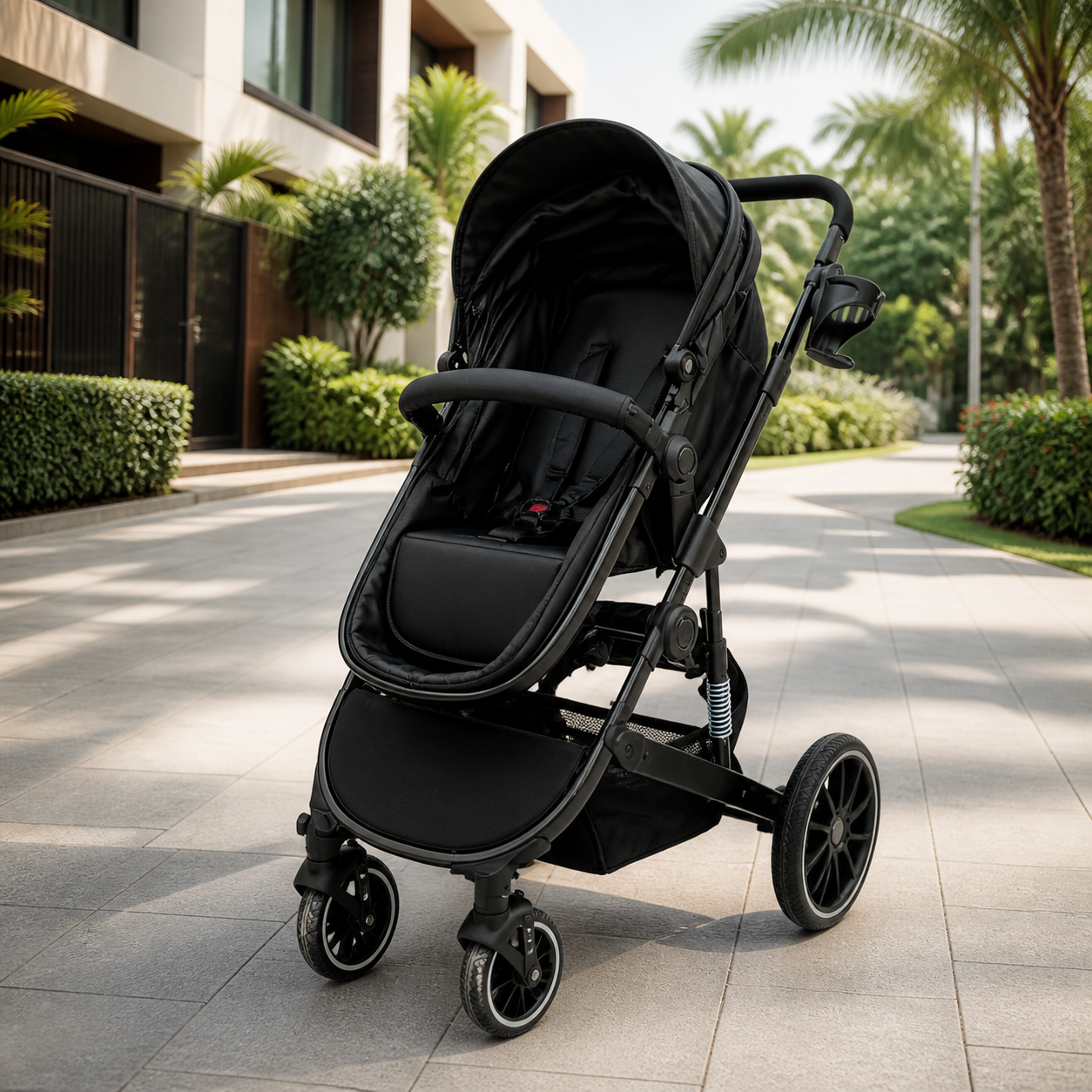Coche Negro de Bebe + Silla