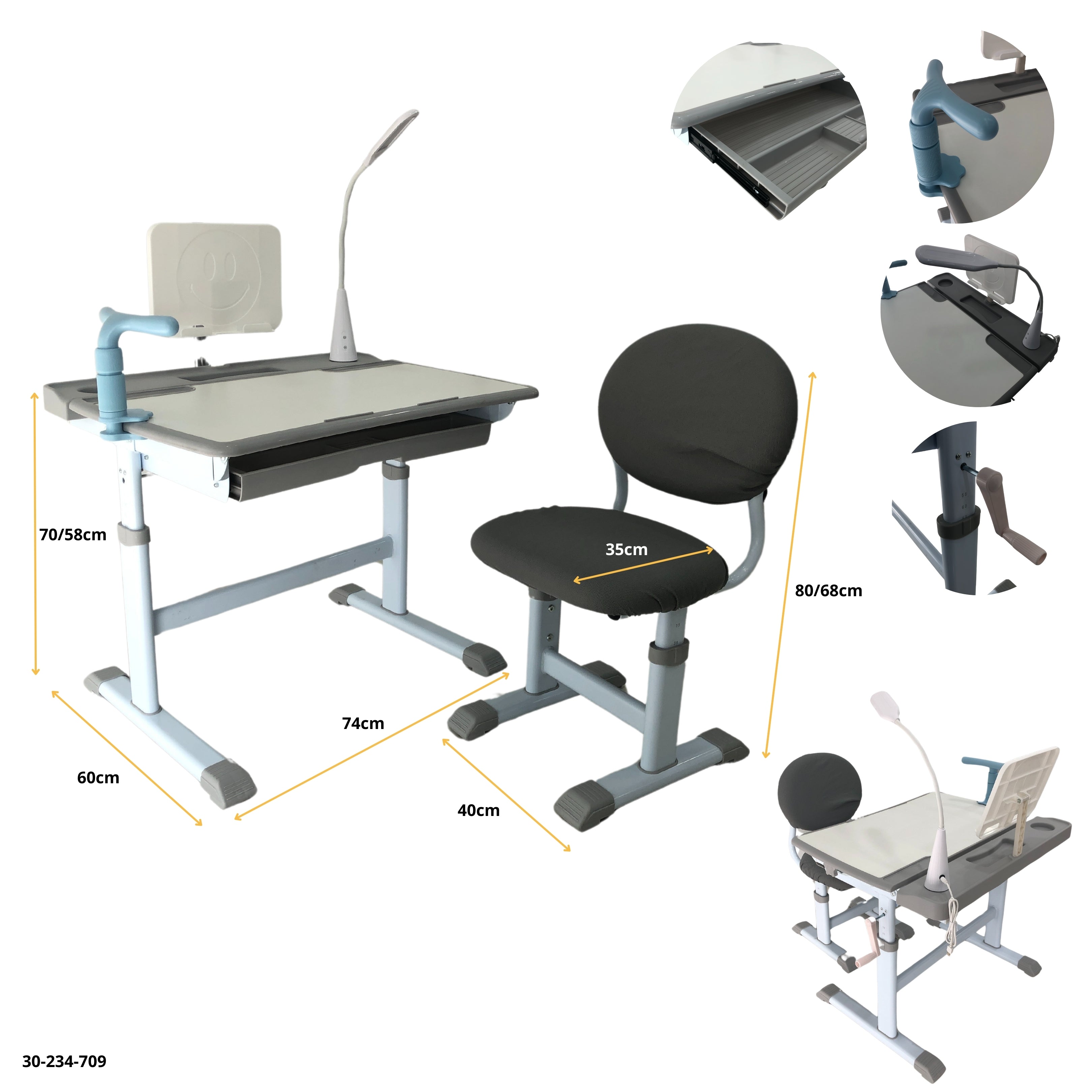 MESA ESCOLAR/SILLA GRIS - plástico