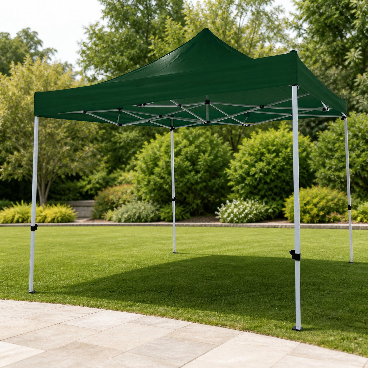 Tolda/Lona 600D Verde 3MX3M en ambiente exterior
