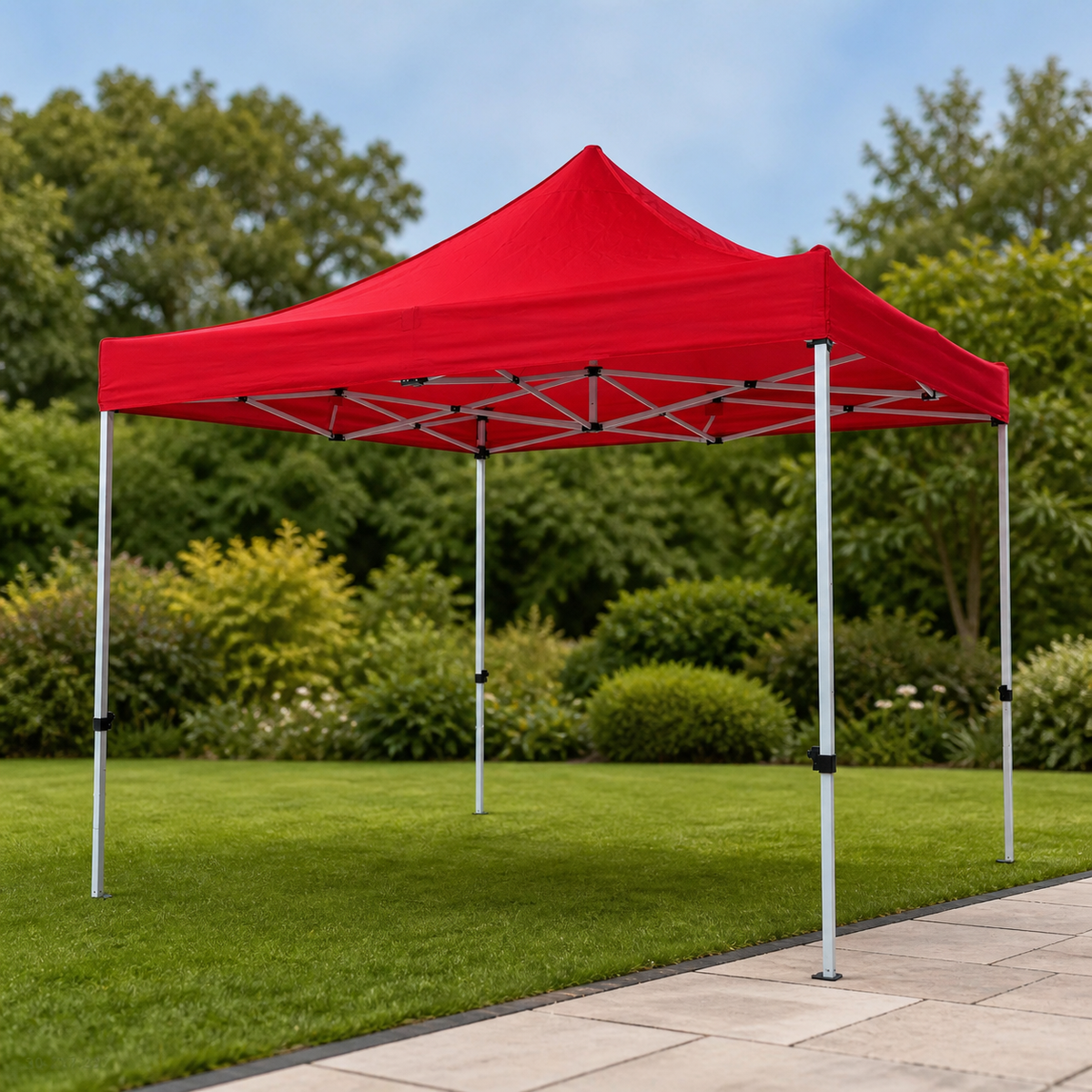 Tolda/Lona 600D Rojo 3MX3M en ambiente exterior