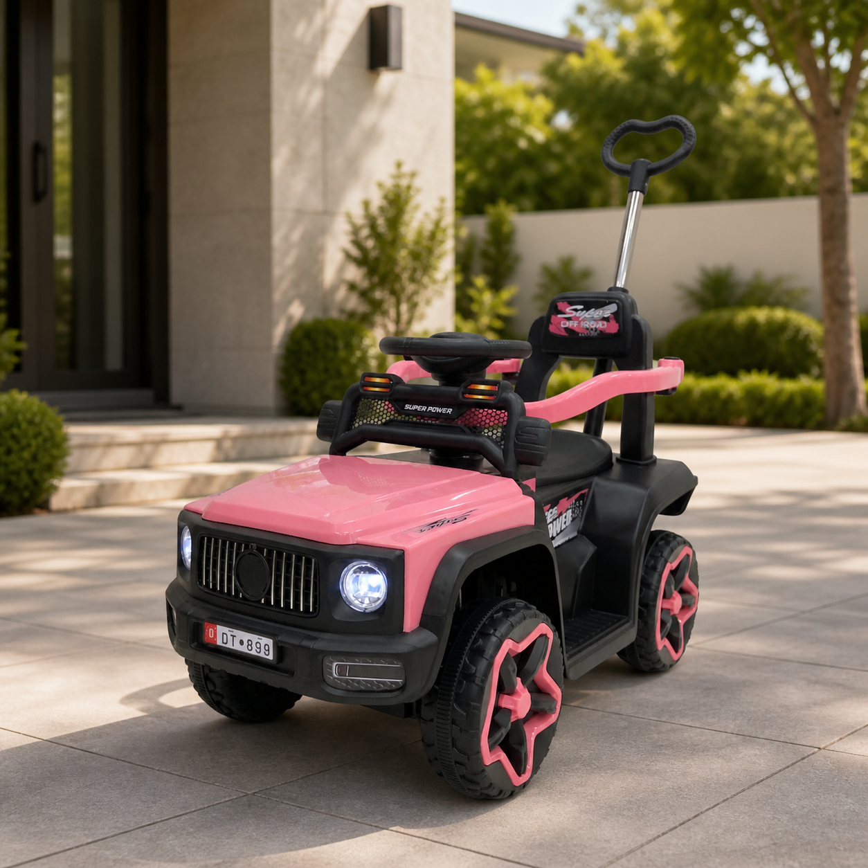 Moto Rosado P/Niños en ambiente exterior
