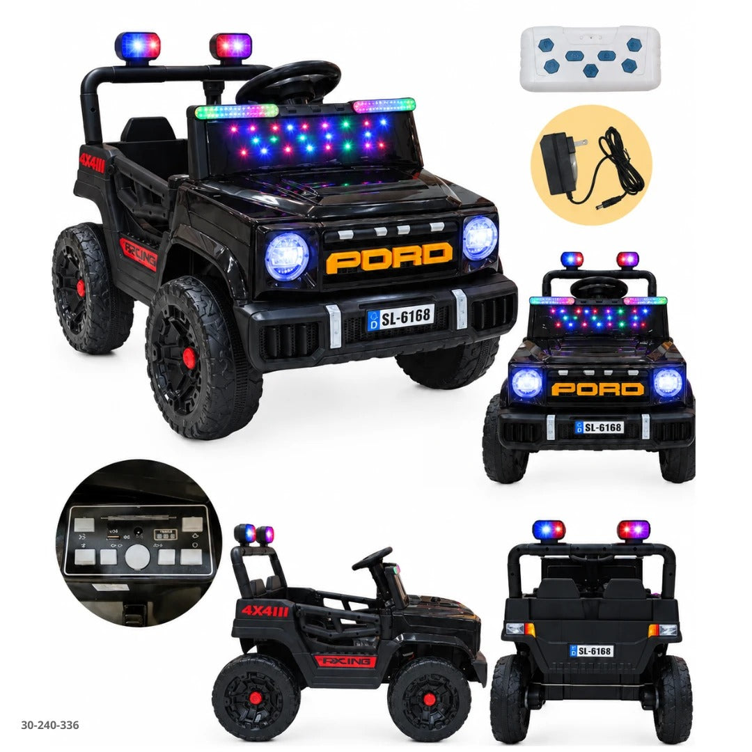 Jeep Eléctrico Montable 4x4 Policía SL-6168 Negro - Ref. 30-240-336