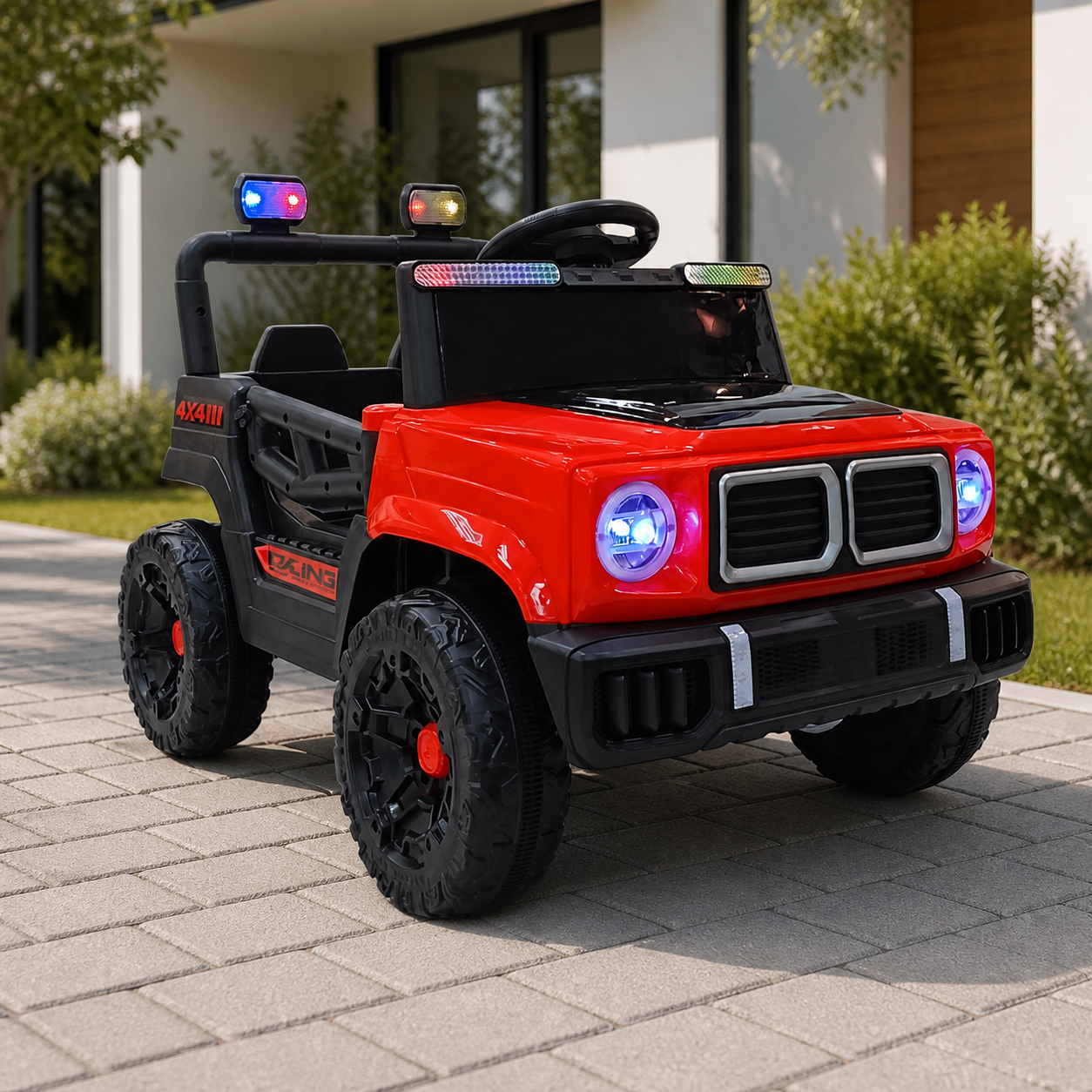 Carro Eléctrico Montable Jeep 4x4 SL-6166 para Niños en ambiente exterior
