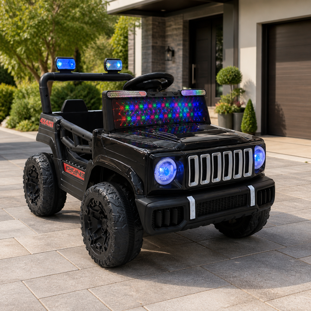 Carro Eléctrico Montable Jeep 4x4 SL-6198 para Niños en ambiente exterior