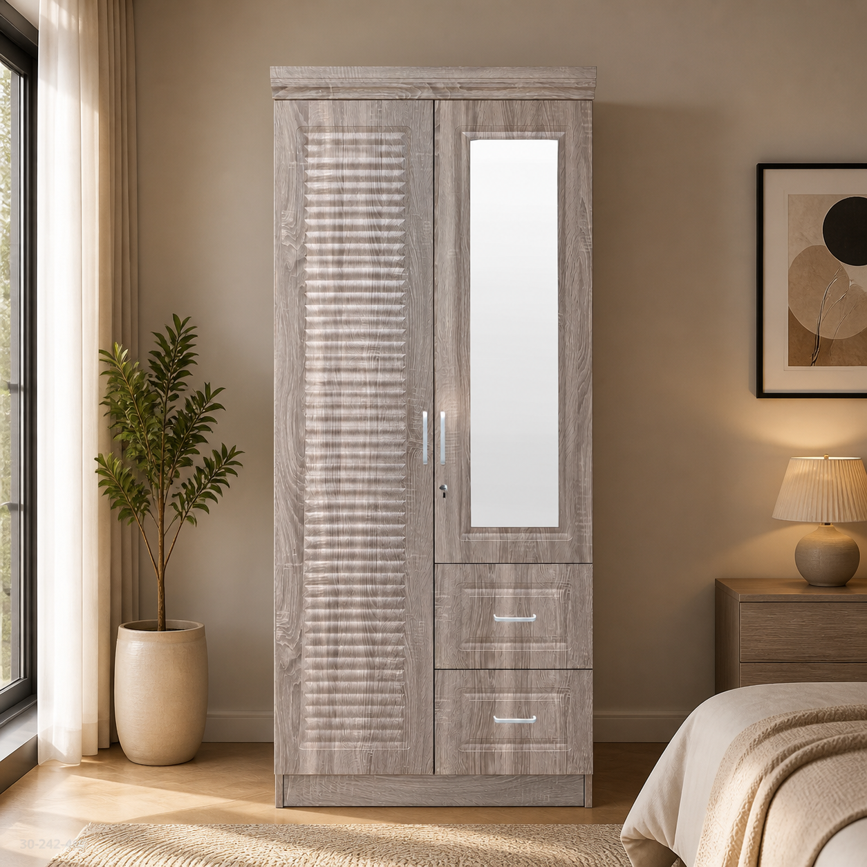 Armario Gris Claro 80*50*195 W083-7R en ambiente