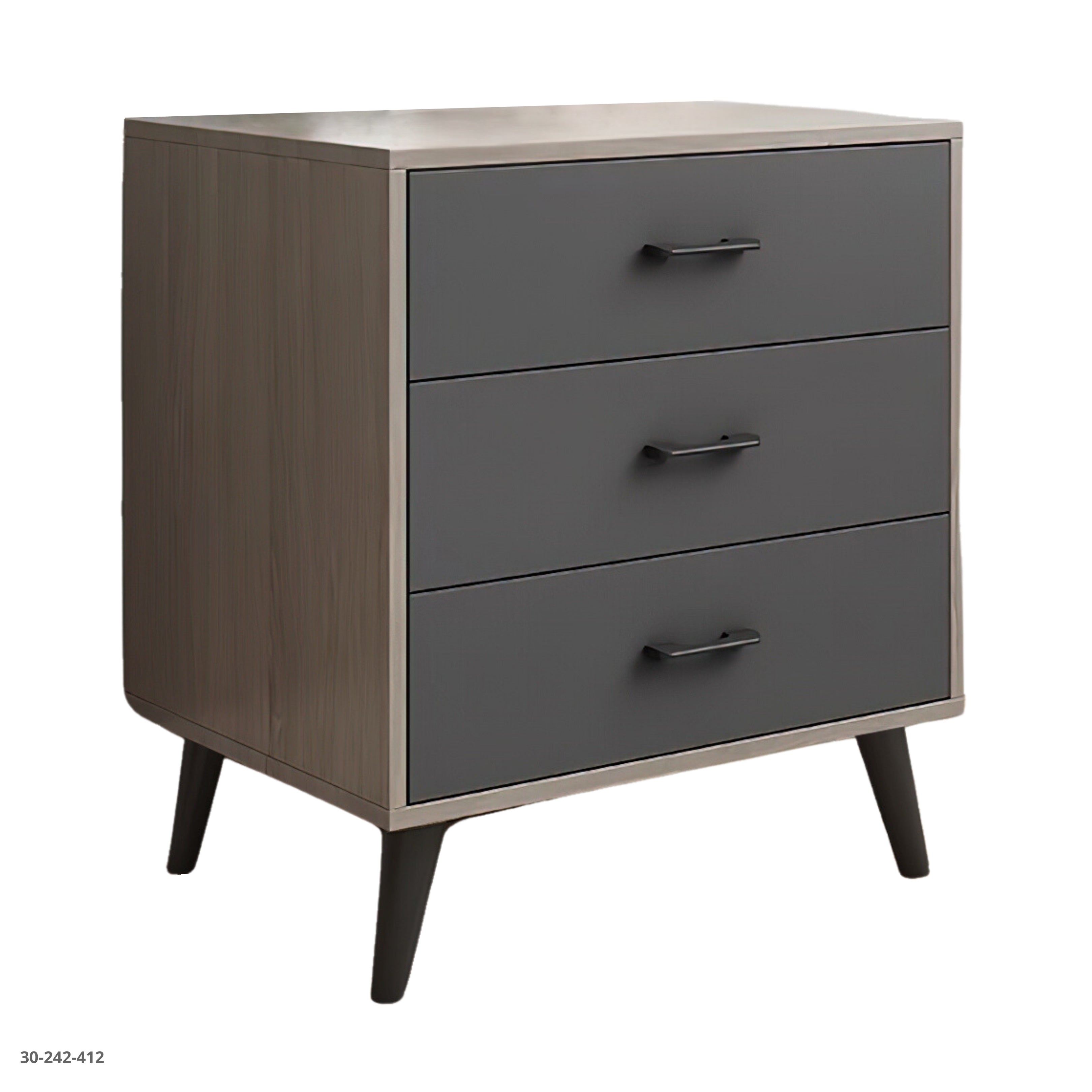 MESITA DE NOCHE GRIS OAK 3GAVETAS 60*40*63CM DM23