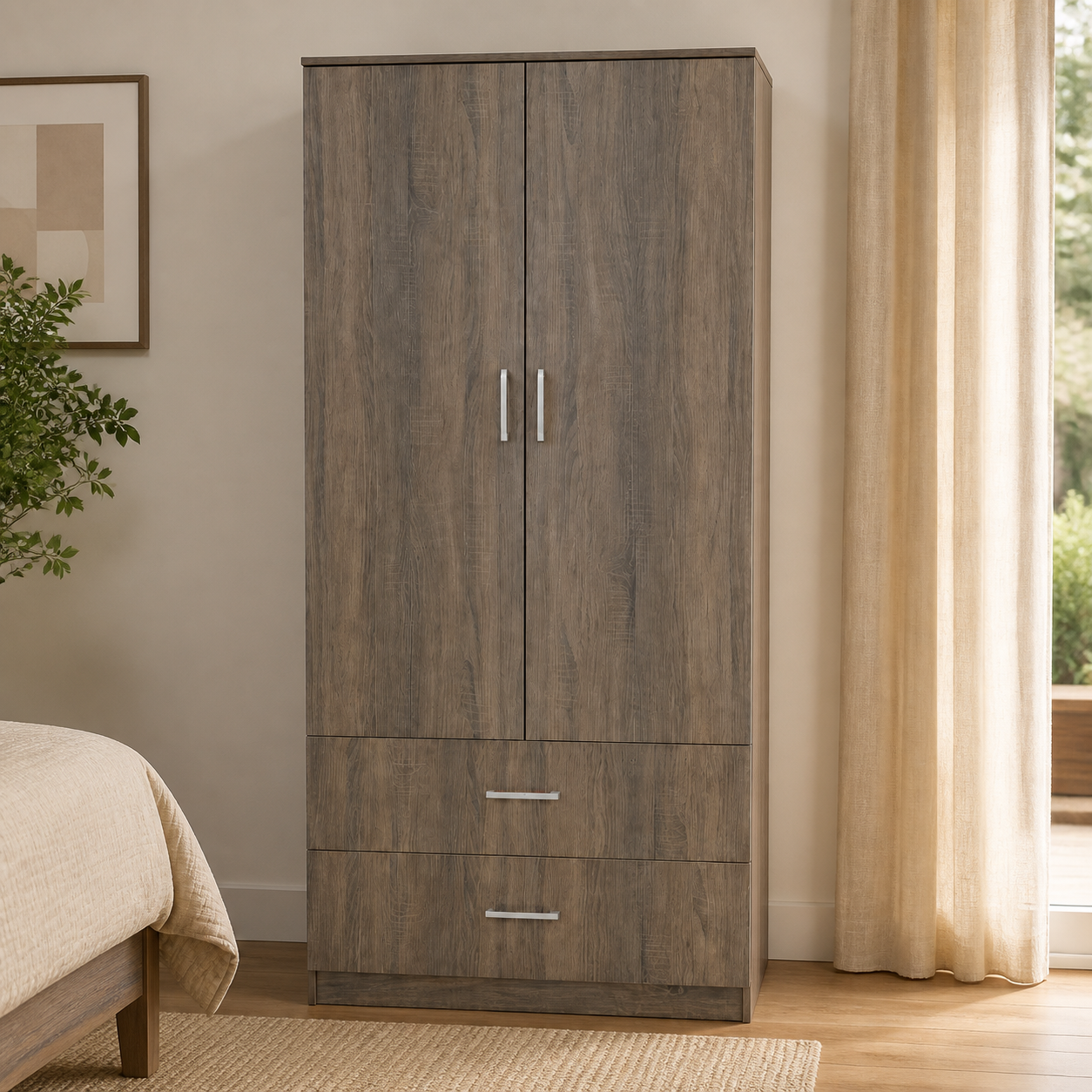 Armario Sonoma Oscuro 80*50*180 Cm WP02-9 en ambiente