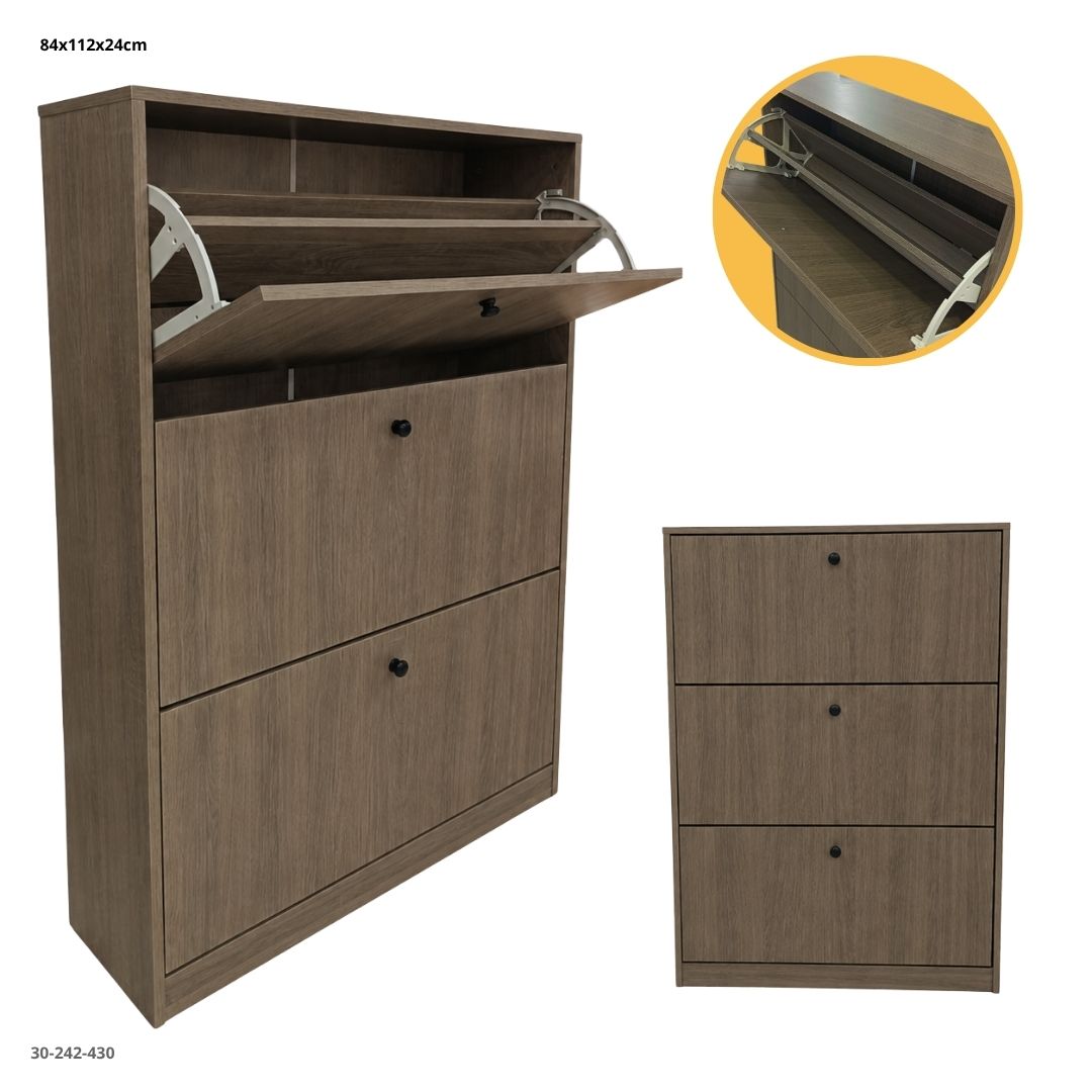Zapatera 3 Compartimentos Abatibles 80x24x112 cm SP23B - Ref. 30-242-430