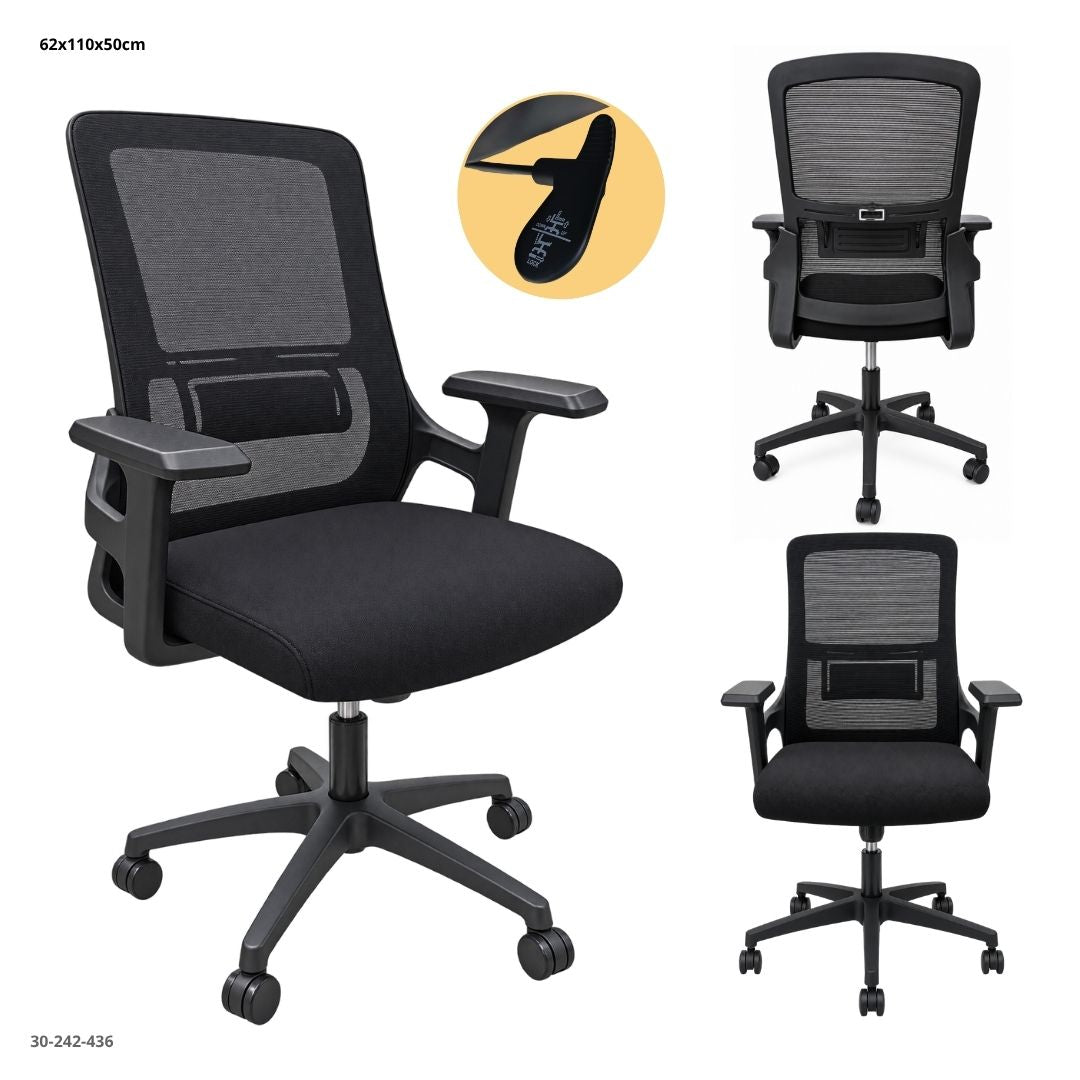 Mesh Office Chair with Lumbar Support and Adjustable Arms