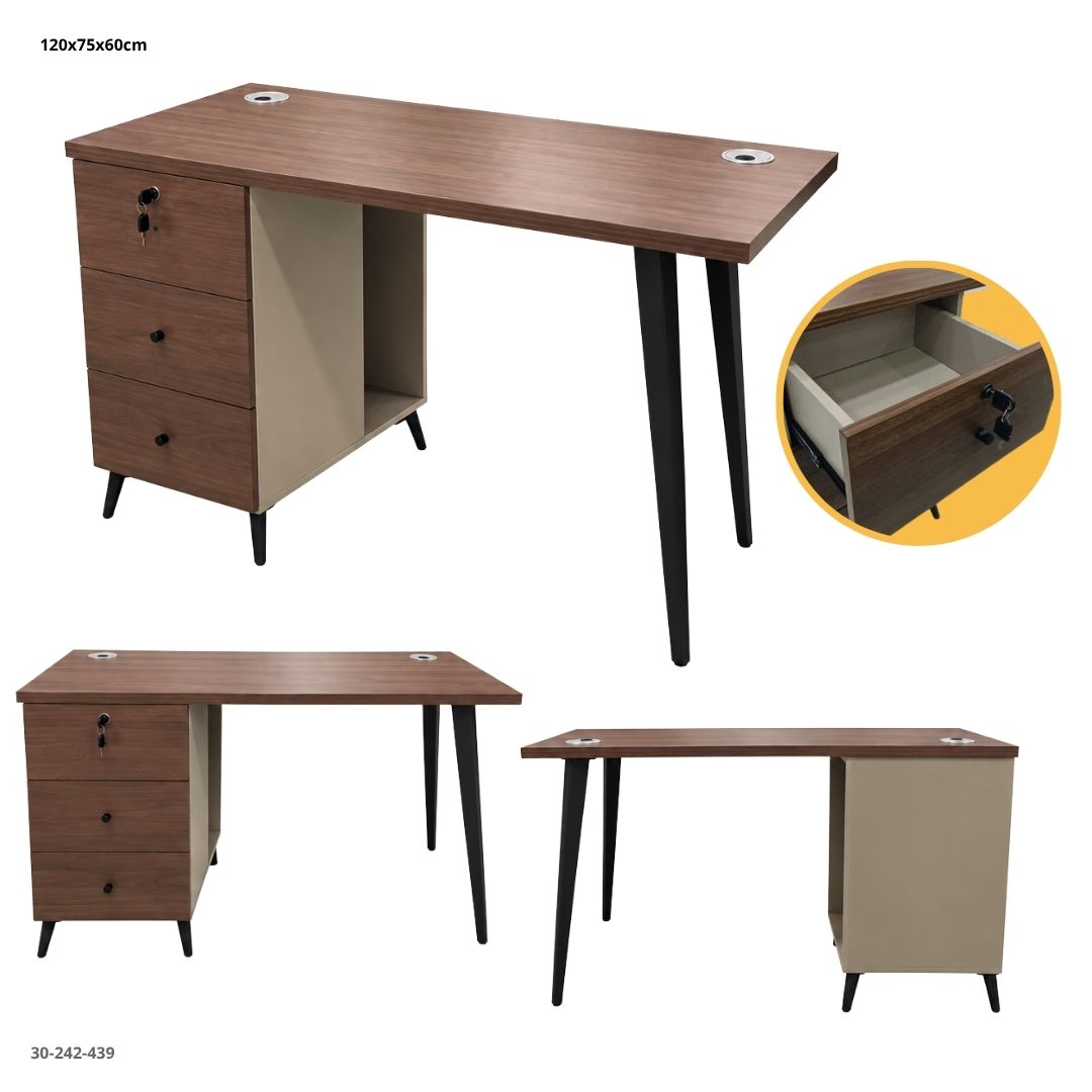 Office Desk with 3 Drawers 120x60x75 cm OT15