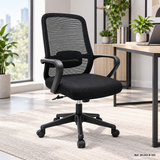 Silla de Oficina de Malla con Soporte Lumbar y Brazos Fijos - en ambiente (30-242-B-202)