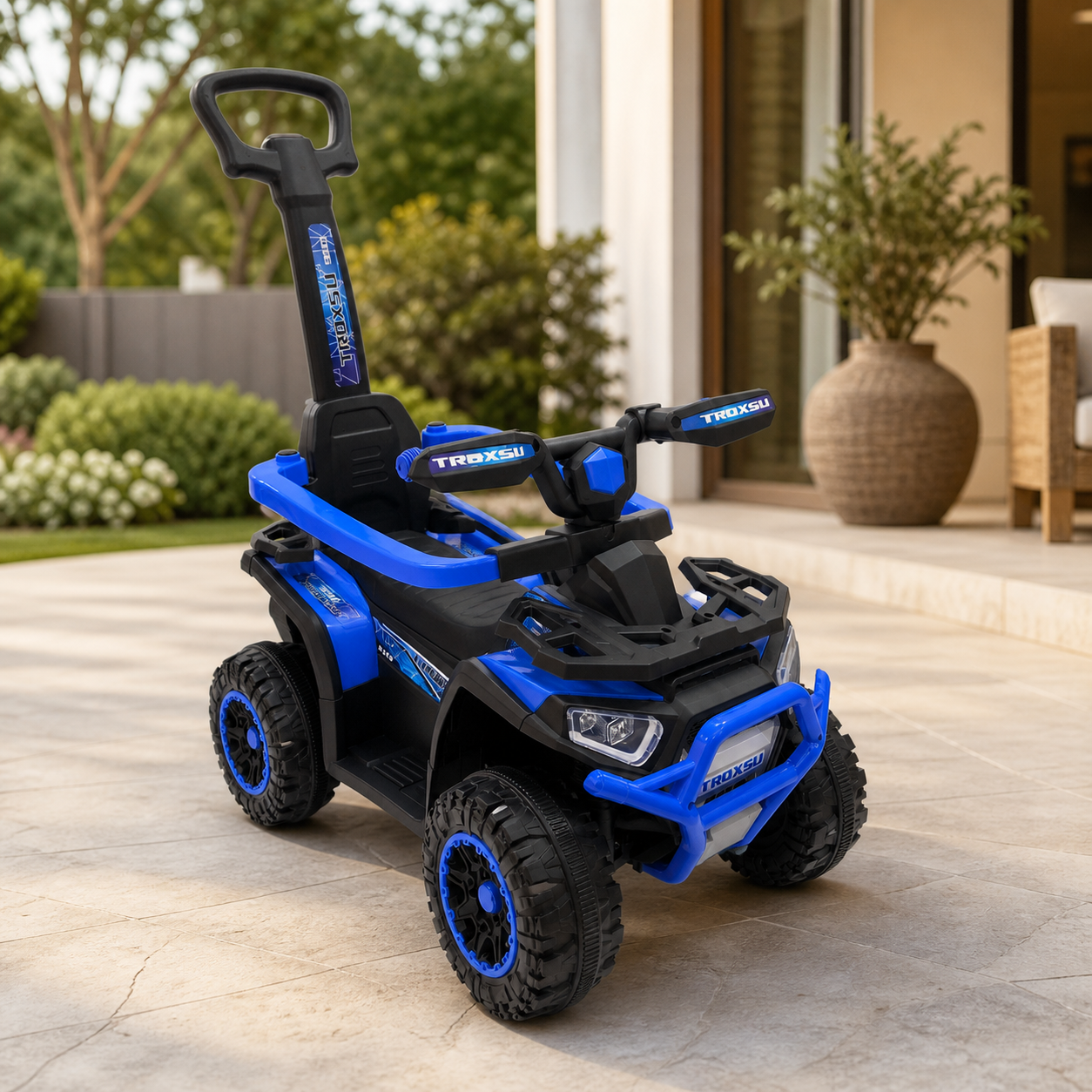 Moto Azul para Niños en ambiente