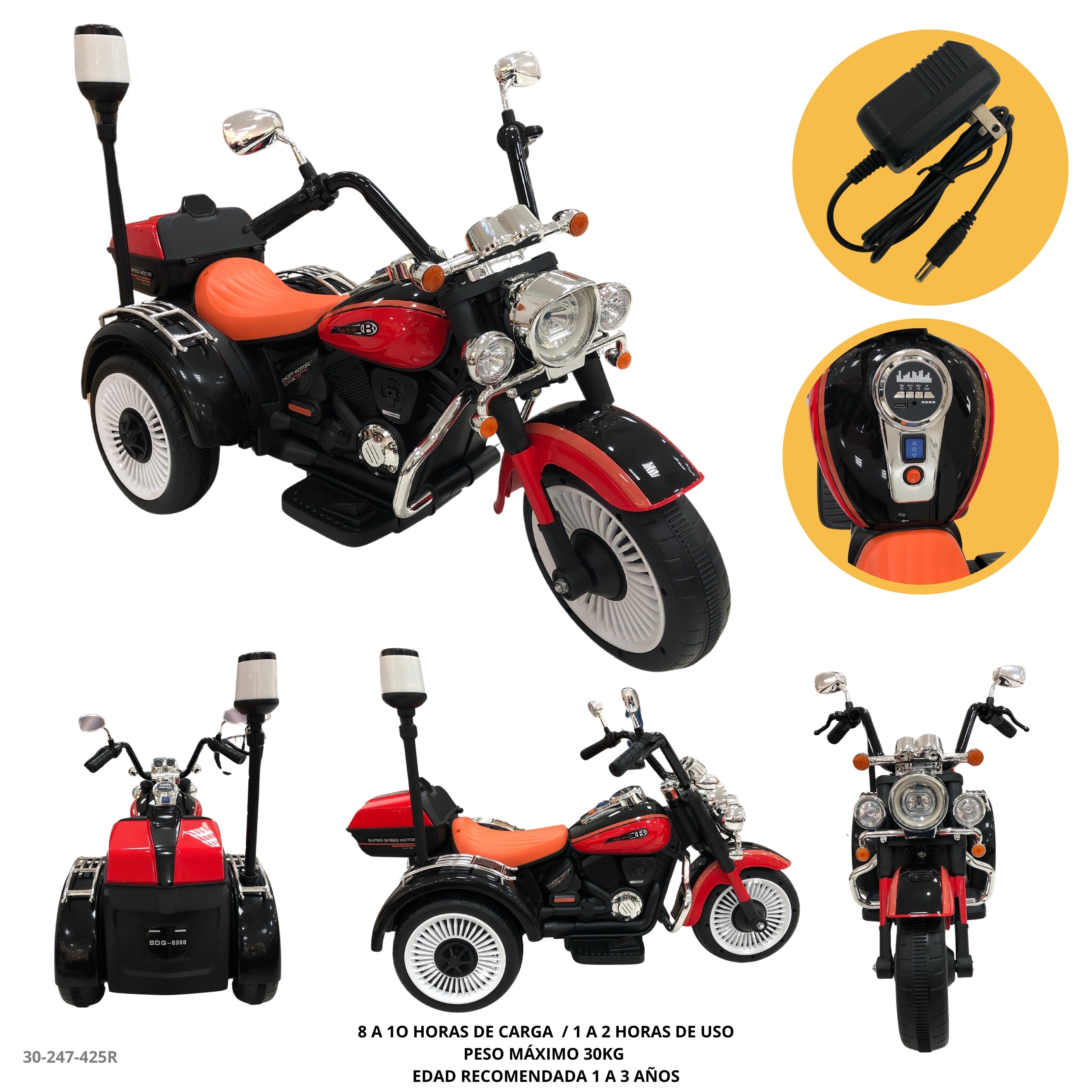MOTO ROJA 3 - plástico