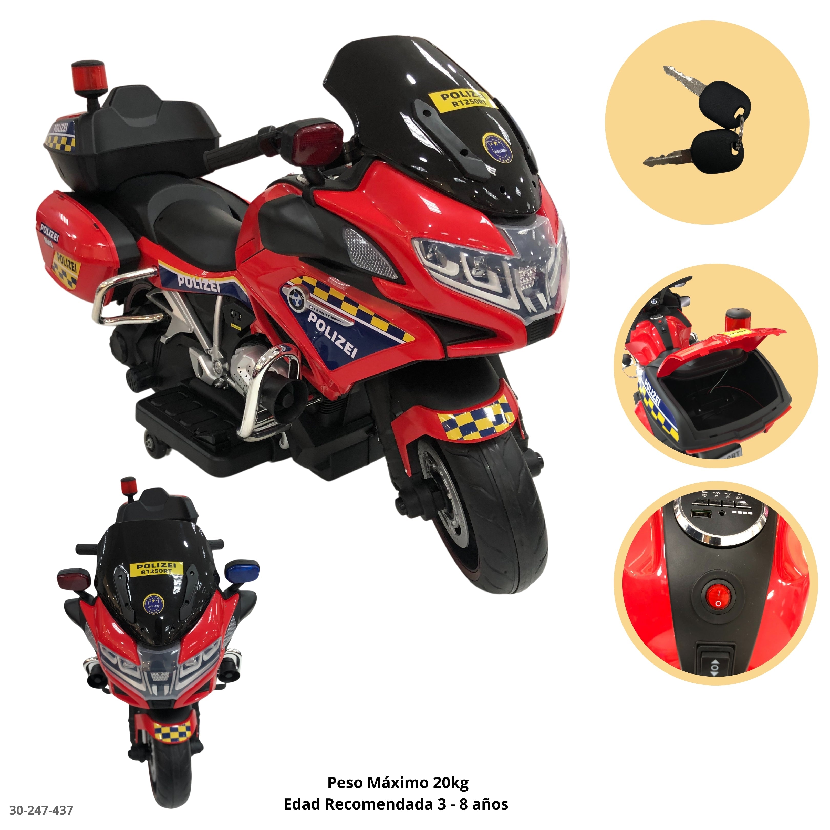 MOTO ROJA PARA NIÑOS 1