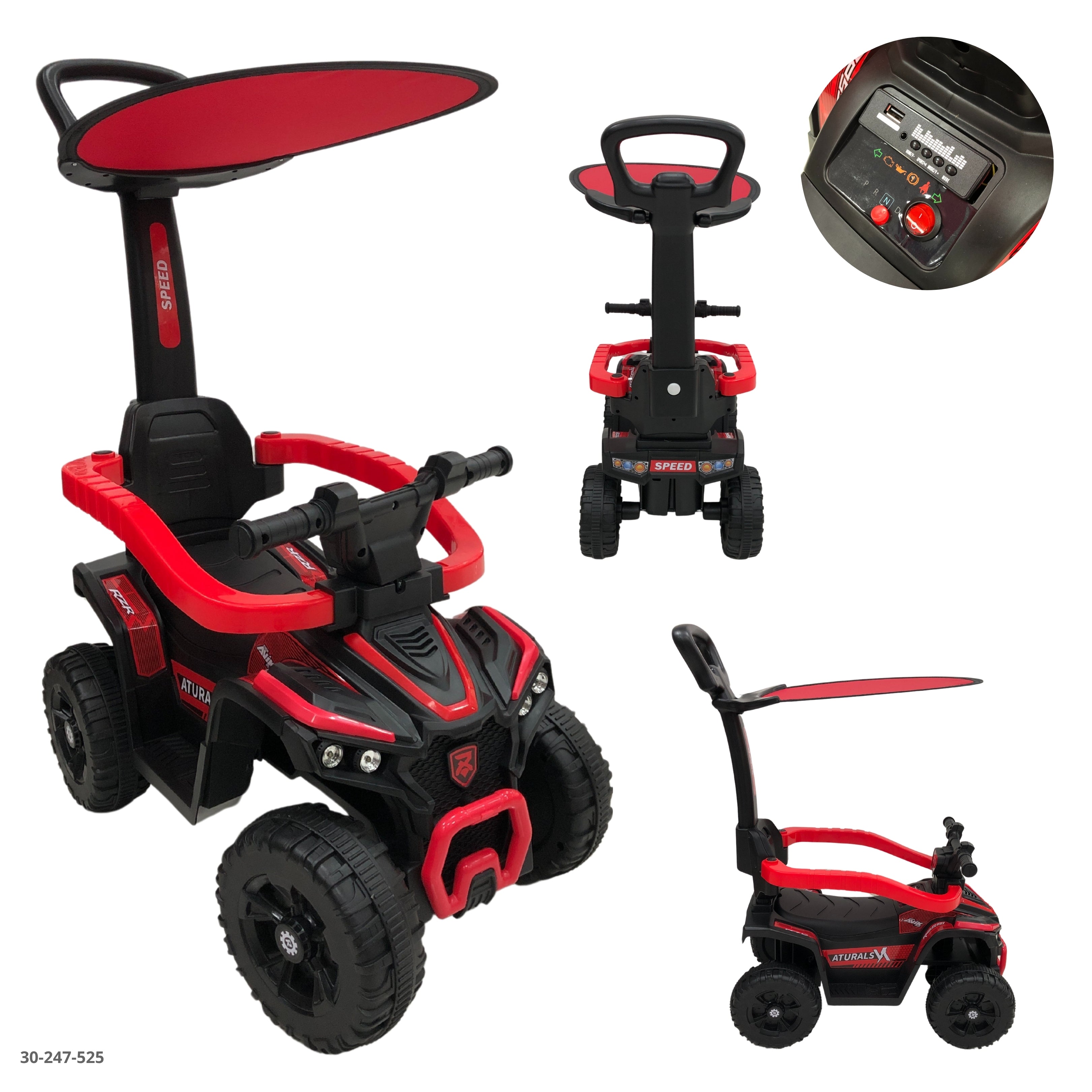 MOTO ROJO CON TECHO PARA NIÑOS