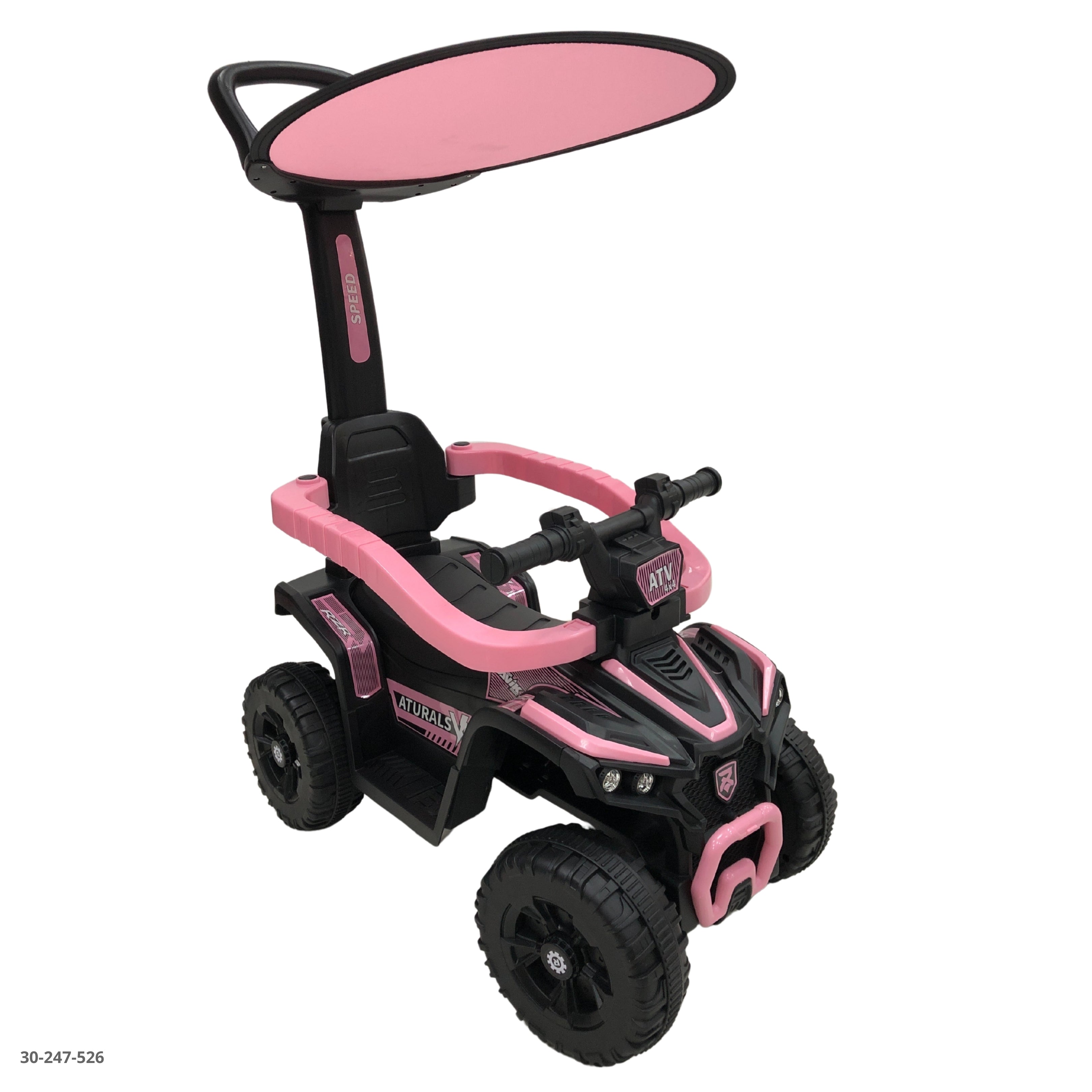 MOTO ROSA CON TECHO PARA NIÑOS