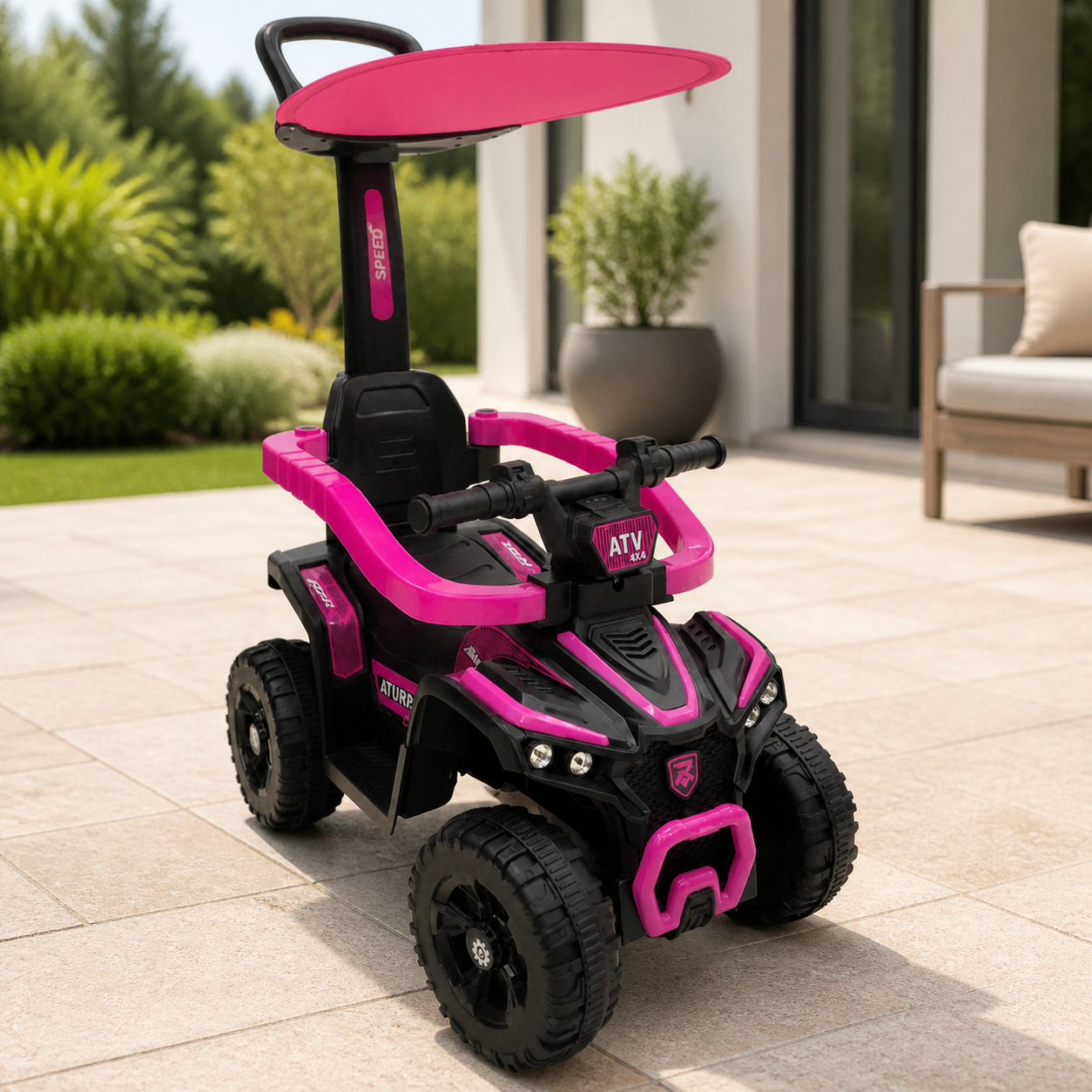 Moto Atv con Techo para Niños en ambiente