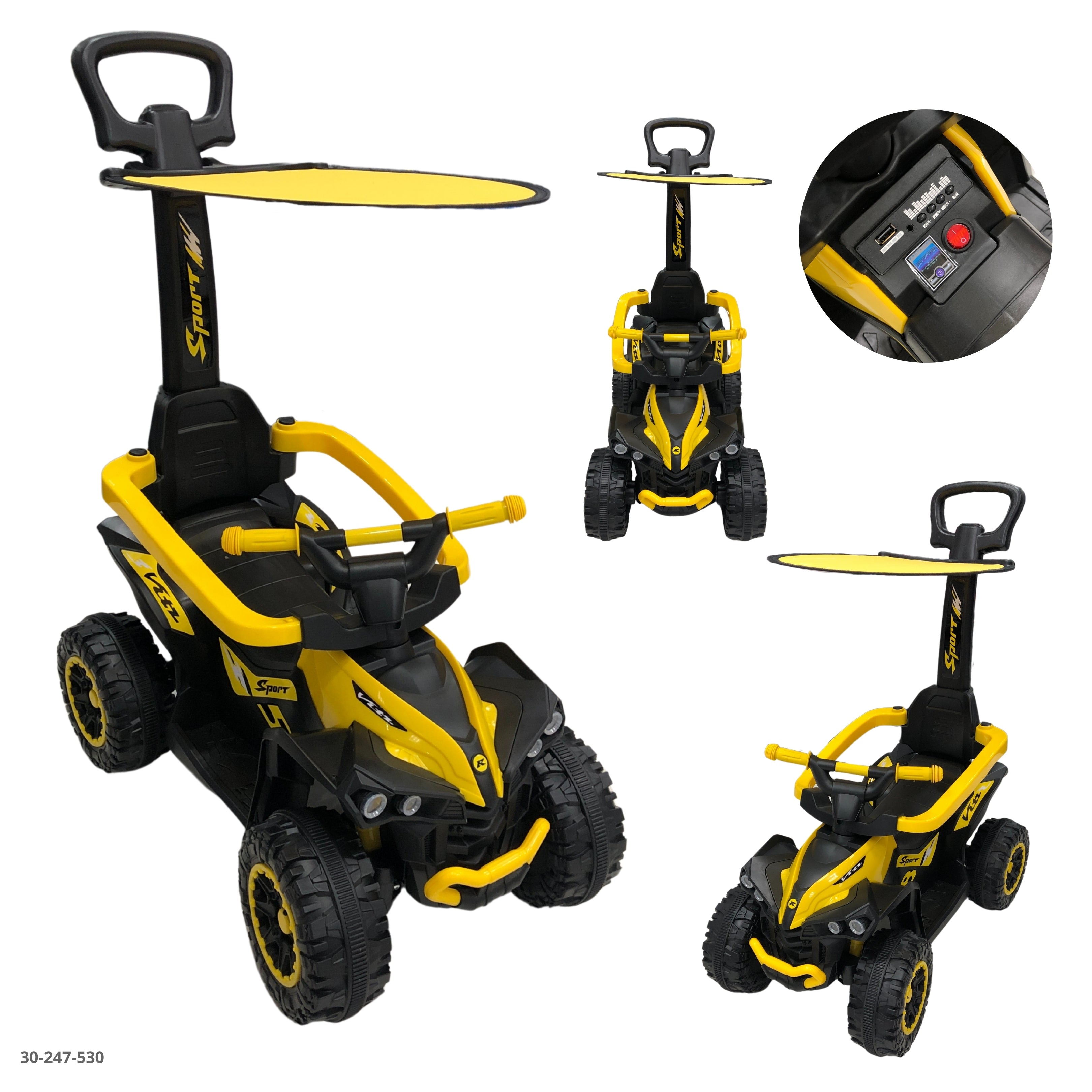 Moto amarilla con techo para niños 30-247-530