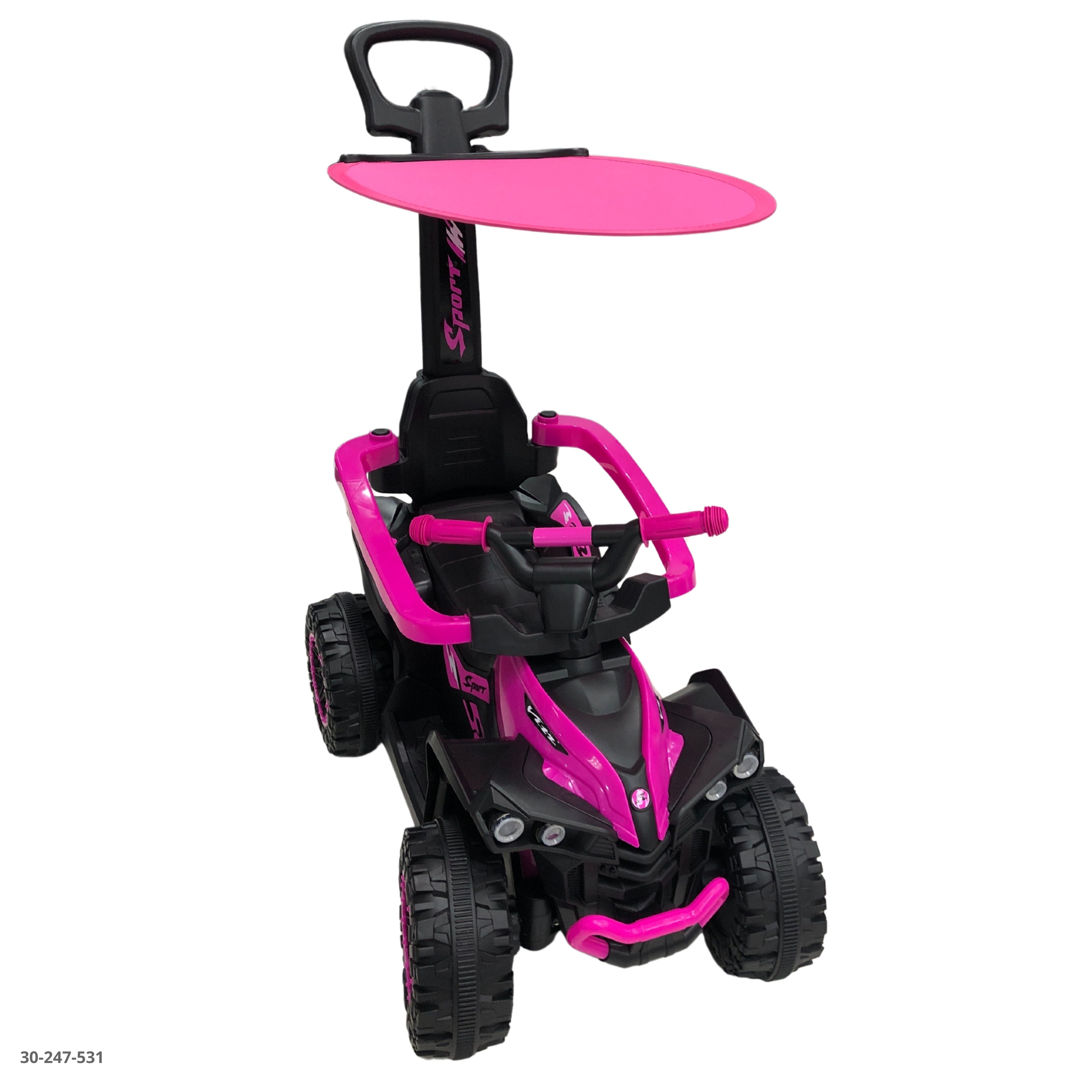 MOTO FUCSIA CON TECHO PARA NIÑOS