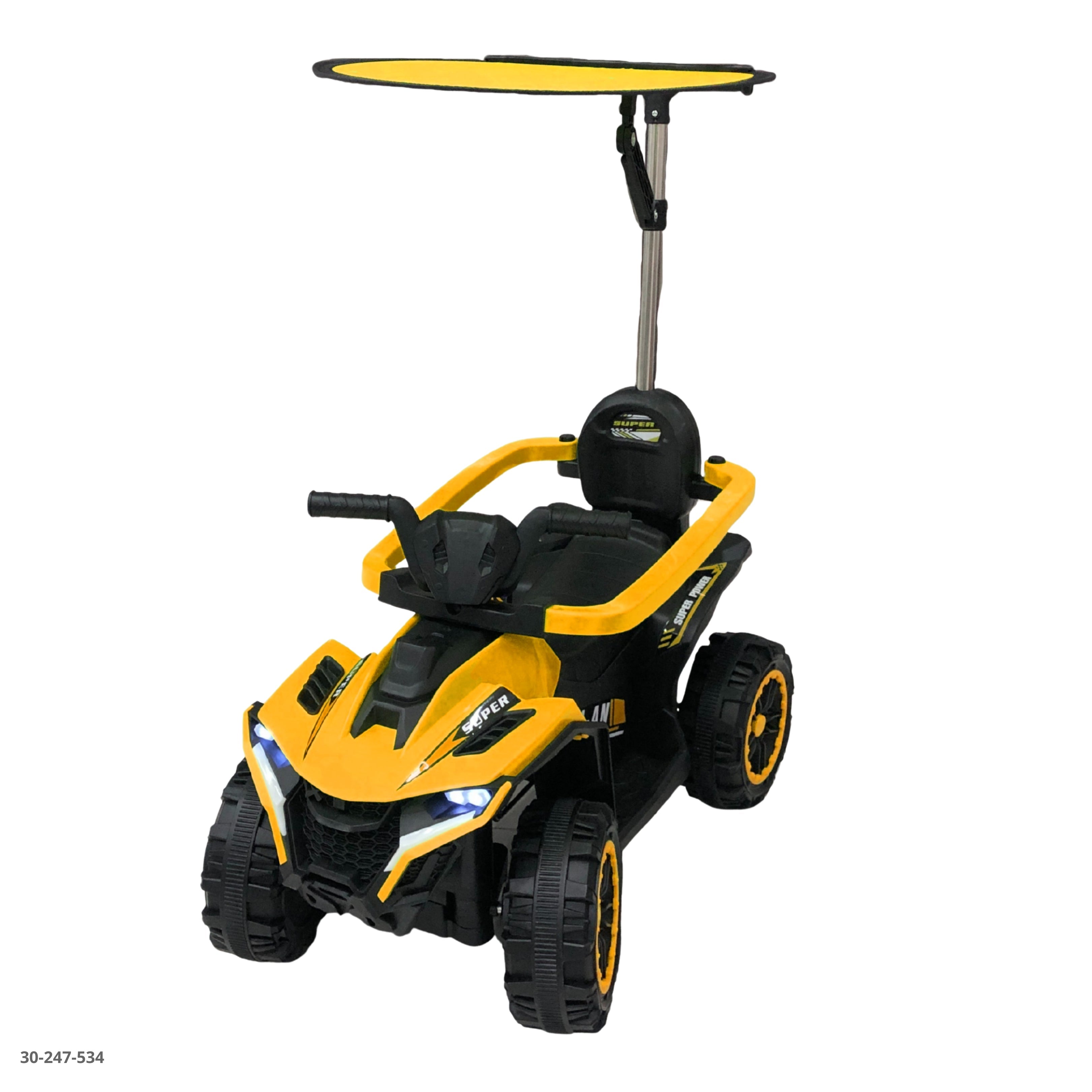 Moto grande amarilla con techo para niños 30-247-534