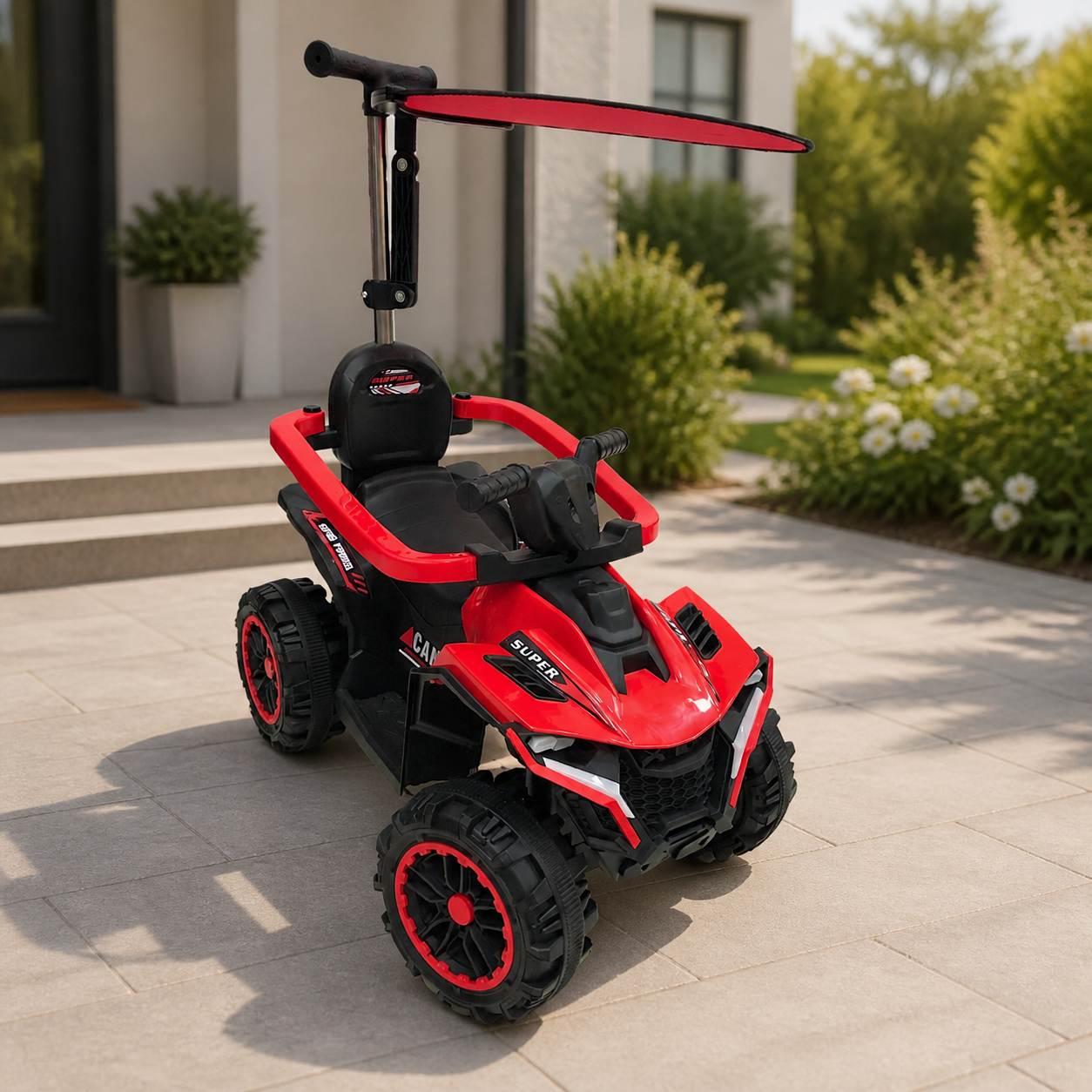 Moto Grande con Techo para Niños en ambiente