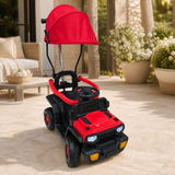 Carro tipo Jeep con techo para niños en ambiente