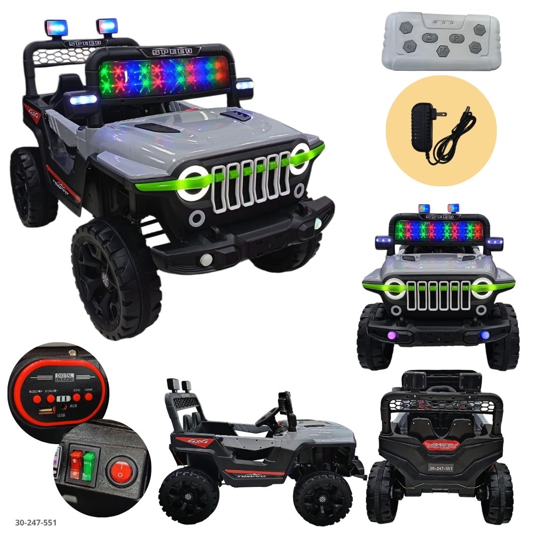 Jeep Eléctrico para Niños con Barra de Luces LED Blanco - Ref. 30-247-551