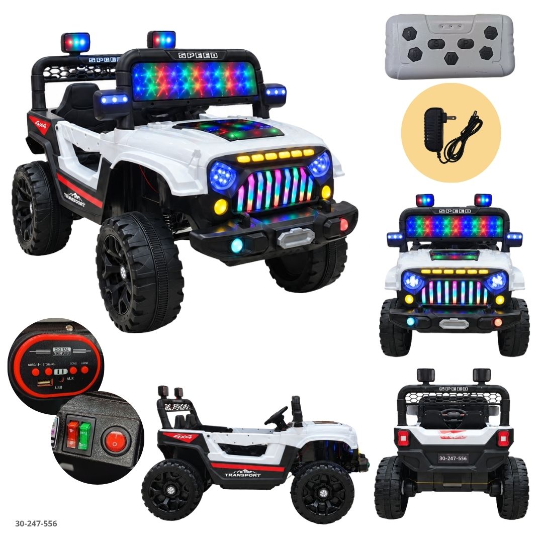Jeep Eléctrico para Niños con Faros Redondos LED Blanco - Ref. 30-247-556