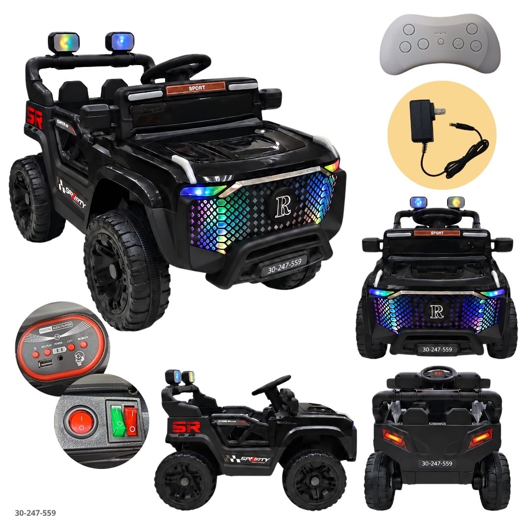 Buggy UTV Eléctrico para Niños con Panel de Luces LED Negro - Ref. 30-247-559
