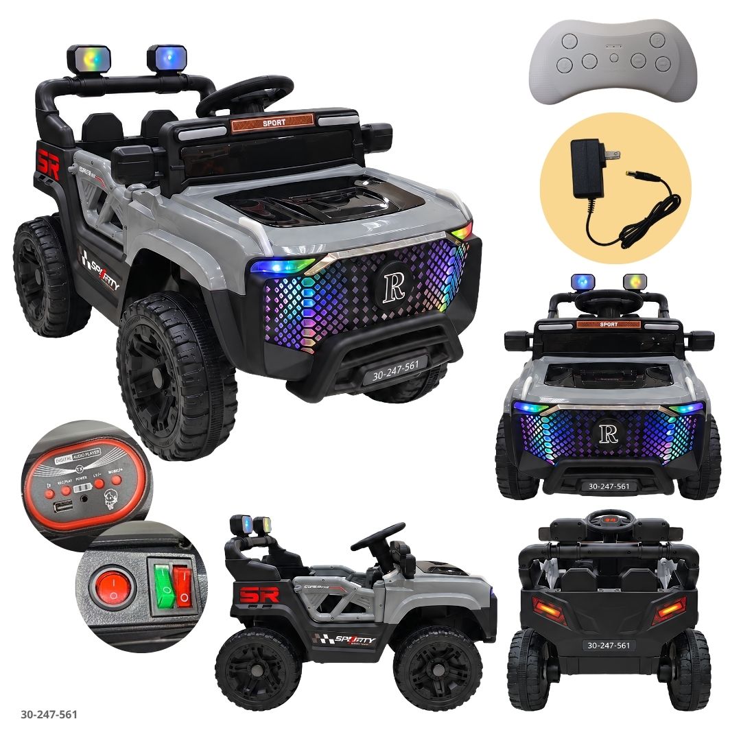 Buggy UTV Eléctrico para Niños con Panel de Luces LED Gris - Ref. 30-247-561