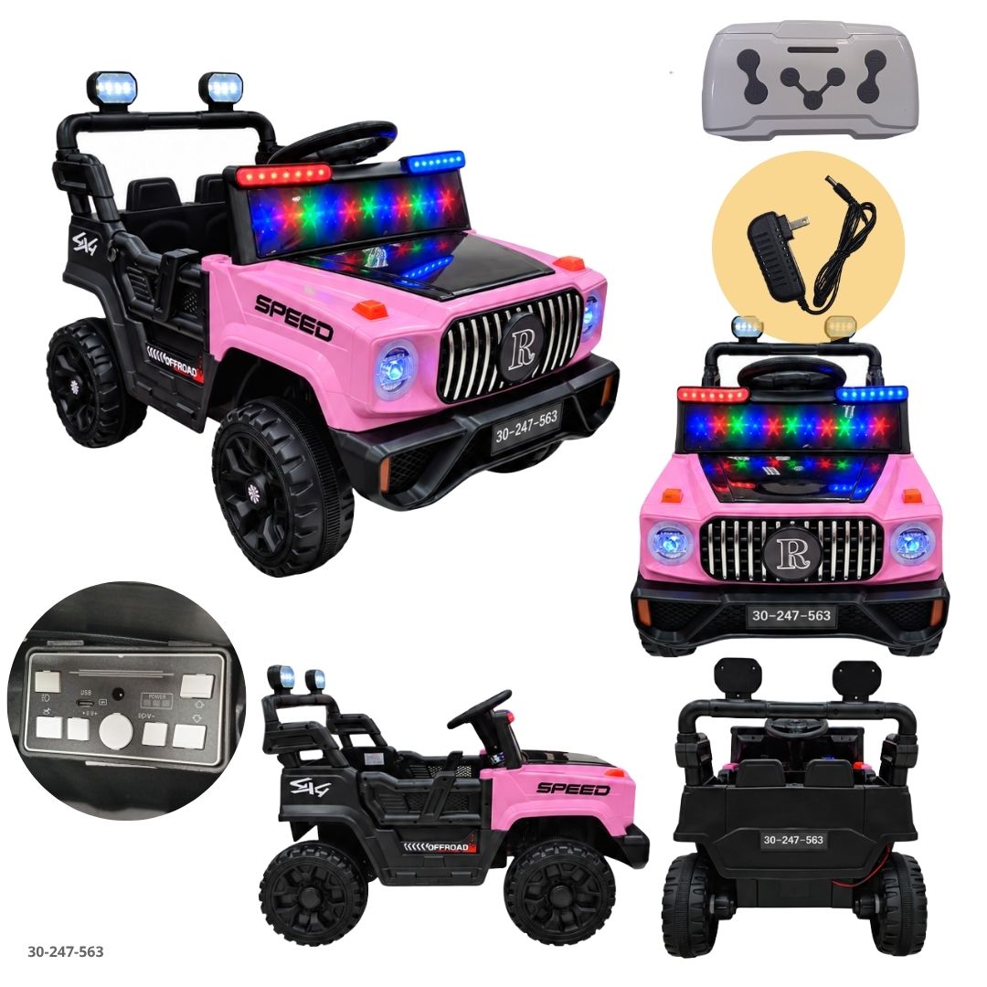 Jeep Eléctrico para Niños Speed con Parrilla Redonda Rosado - Ref. 30-247-563