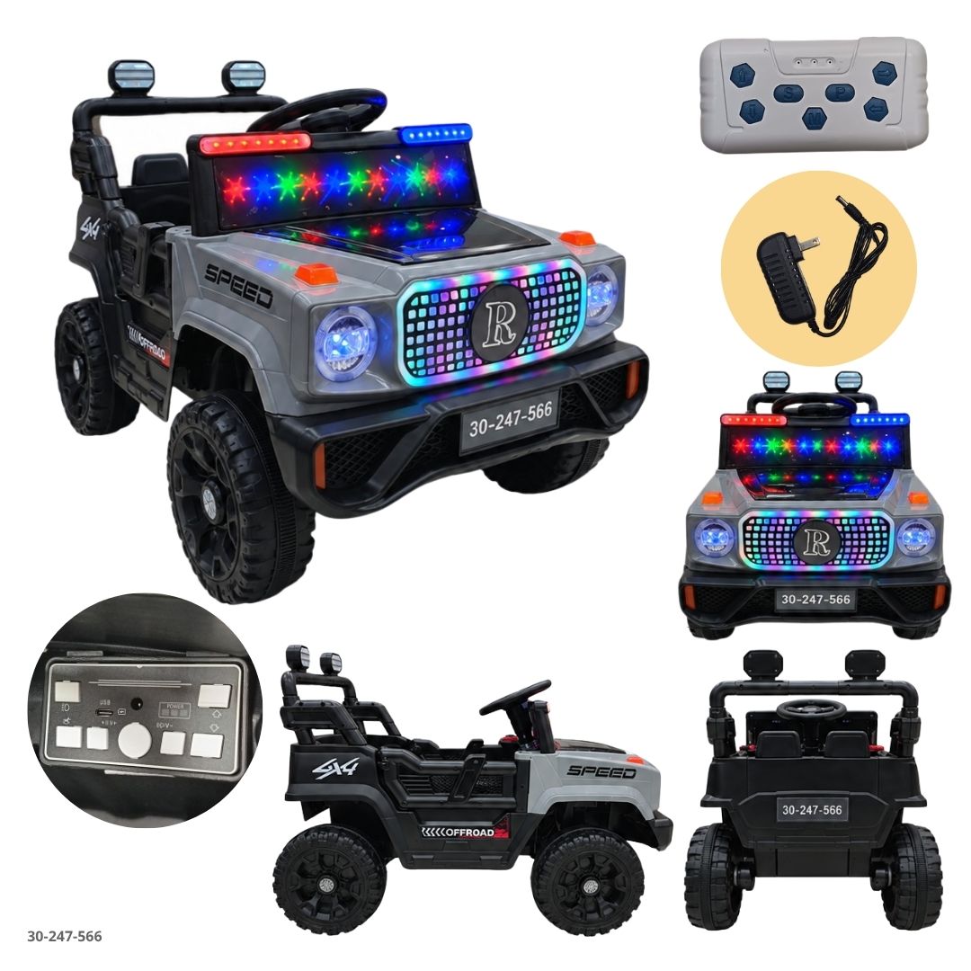 Jeep Eléctrico para Niños Speed con Parrilla de Luces Gris - Ref. 30-247-566
