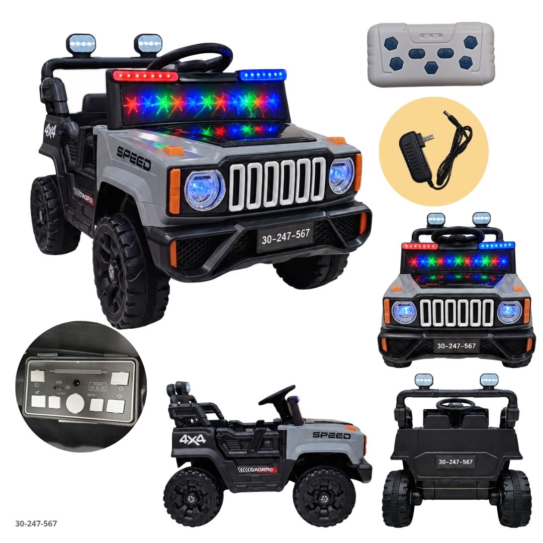 Jeep Eléctrico para Niños Speed con Parrilla de Barras Gris - Ref. 30-247-567