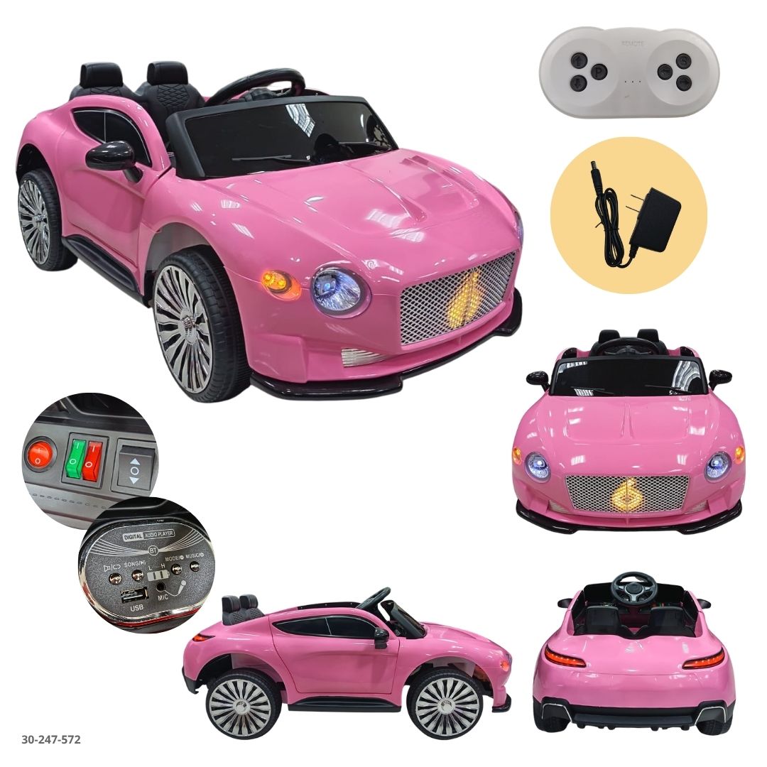 Carro Deportivo Eléctrico para Niños Rosado - Ref. 30-247-572