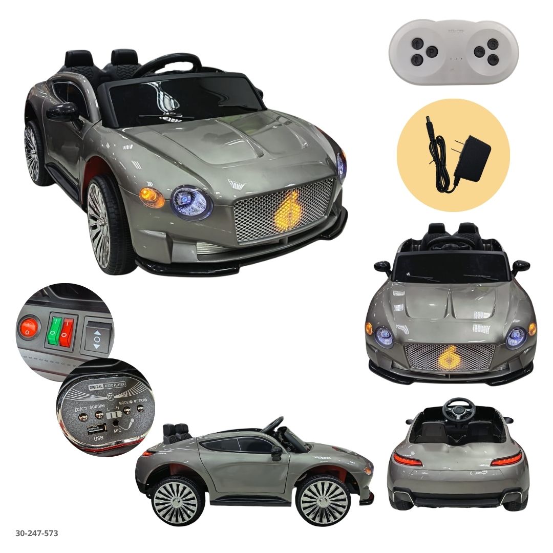 Carro Deportivo Eléctrico para Niños Gris - Ref. 30-247-573