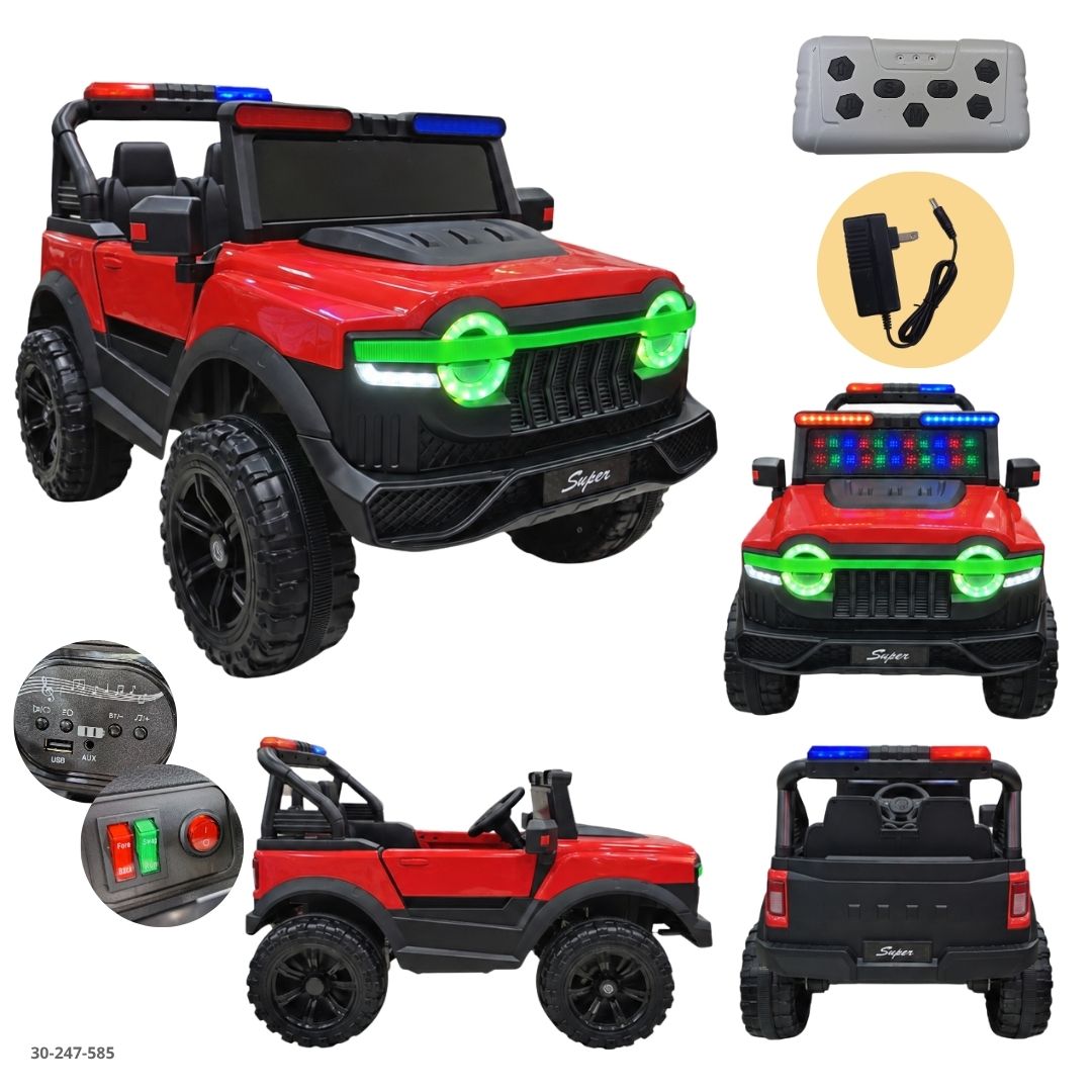 Jeep Eléctrico para Niños con Faros LED Verdes Rojo - Ref. 30-247-585