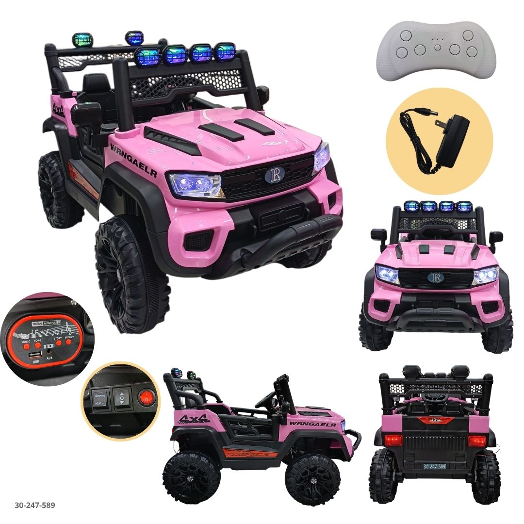 Camioneta Pickup Eléctrica 4x4 para Niños Rosado - Ref. 30-247-589