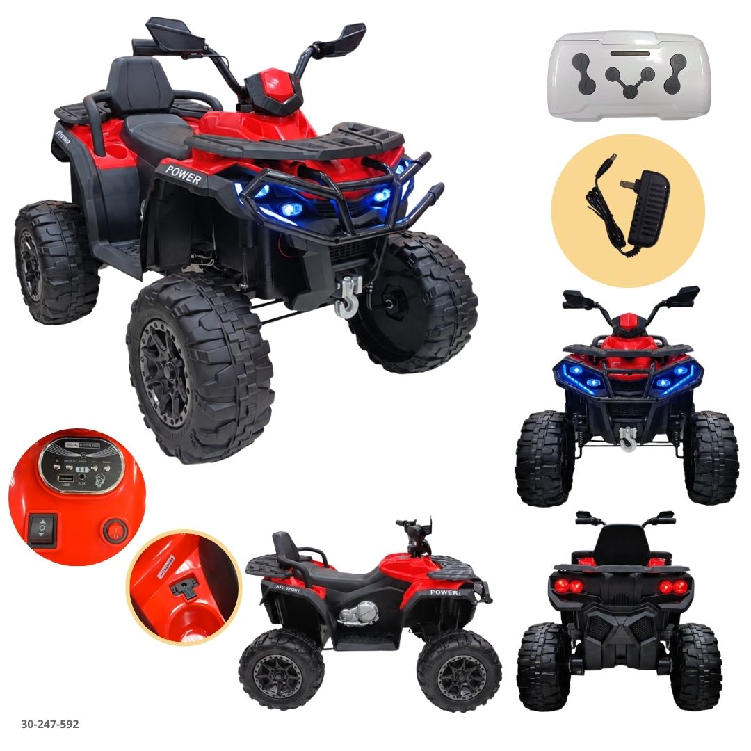 Cuadraciclo Eléctrico para Niños con Luces LED Rojo - Ref. 30-247-592