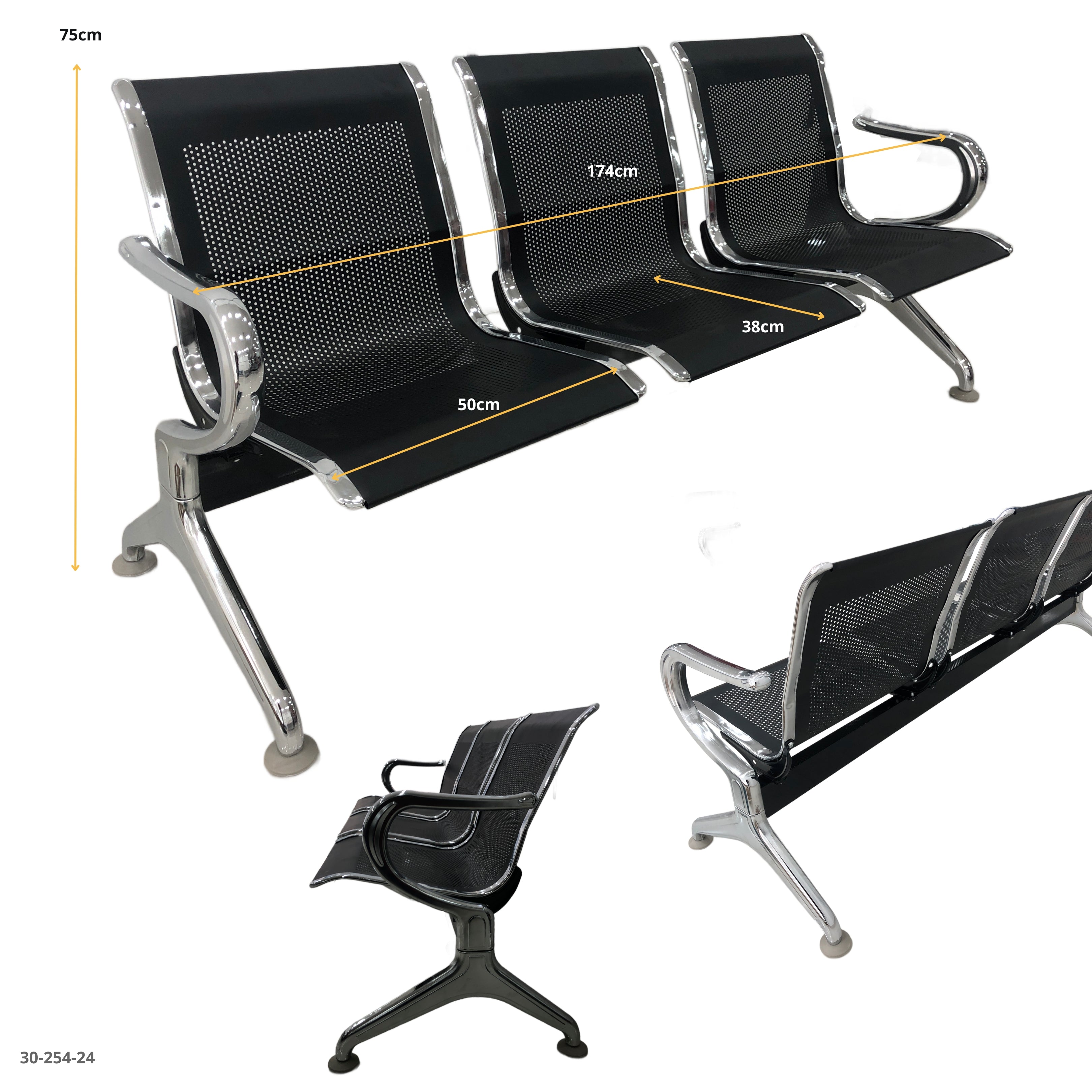 SET 3 METAL CHAIRS /30-254-16