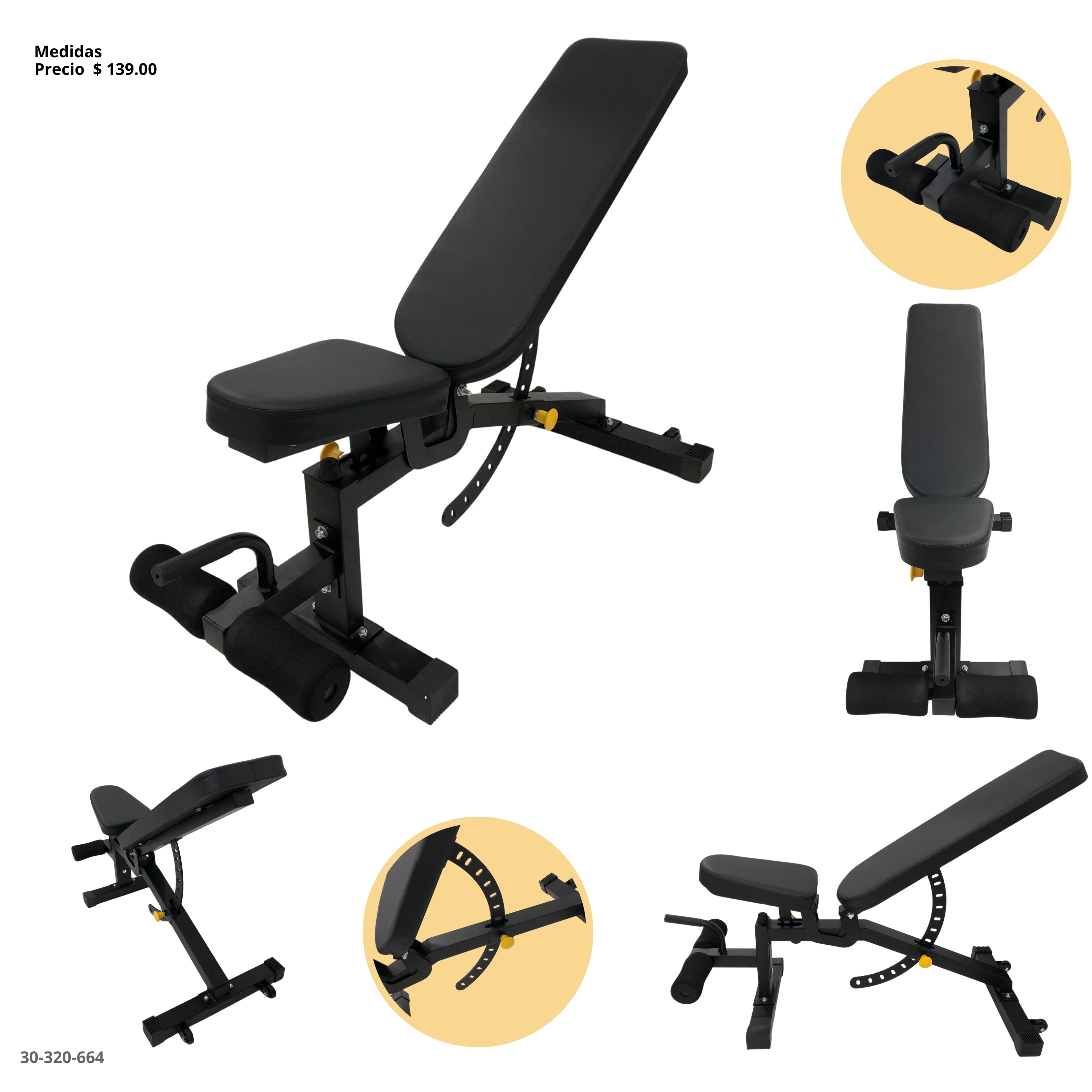 BANCO MULTIFUNCIONAL AJUSTABLE PARA EJERCICIOS