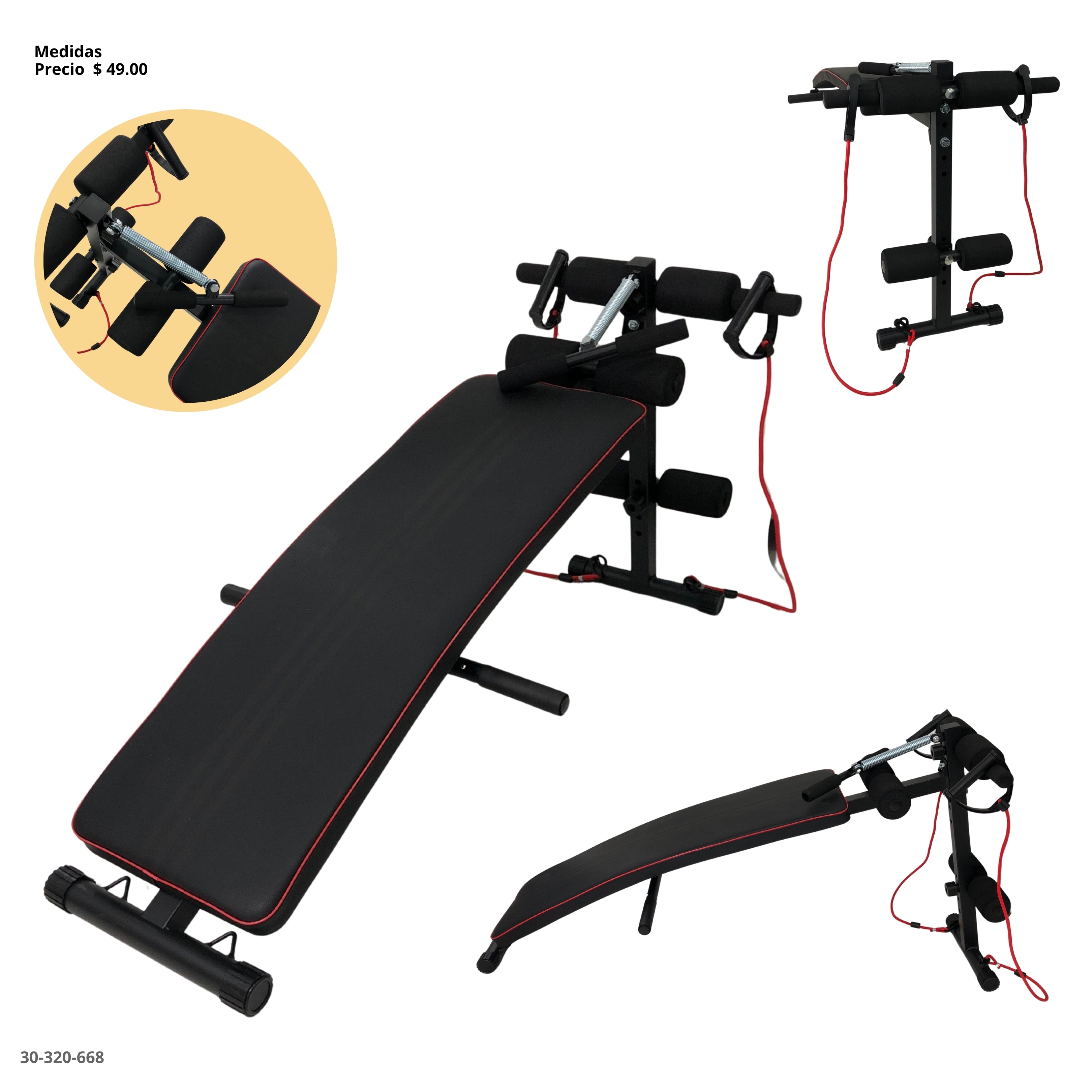 BANCO PARA ABDOMINALES MULTIFUNCIONAL