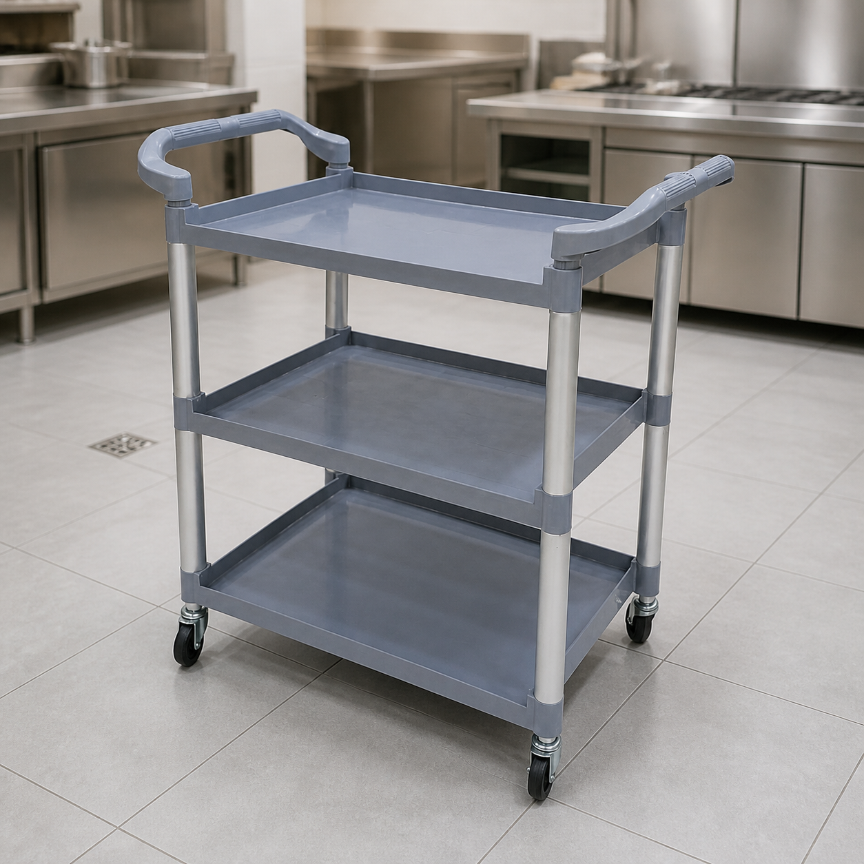 Carro C/3 Niveles de Almacenamiento Pequeño para Comida en ambiente exterior